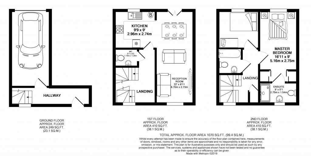 2 Bedrooms Town house for sale in West Way, Bishops Cleeve, Cheltenham GL52