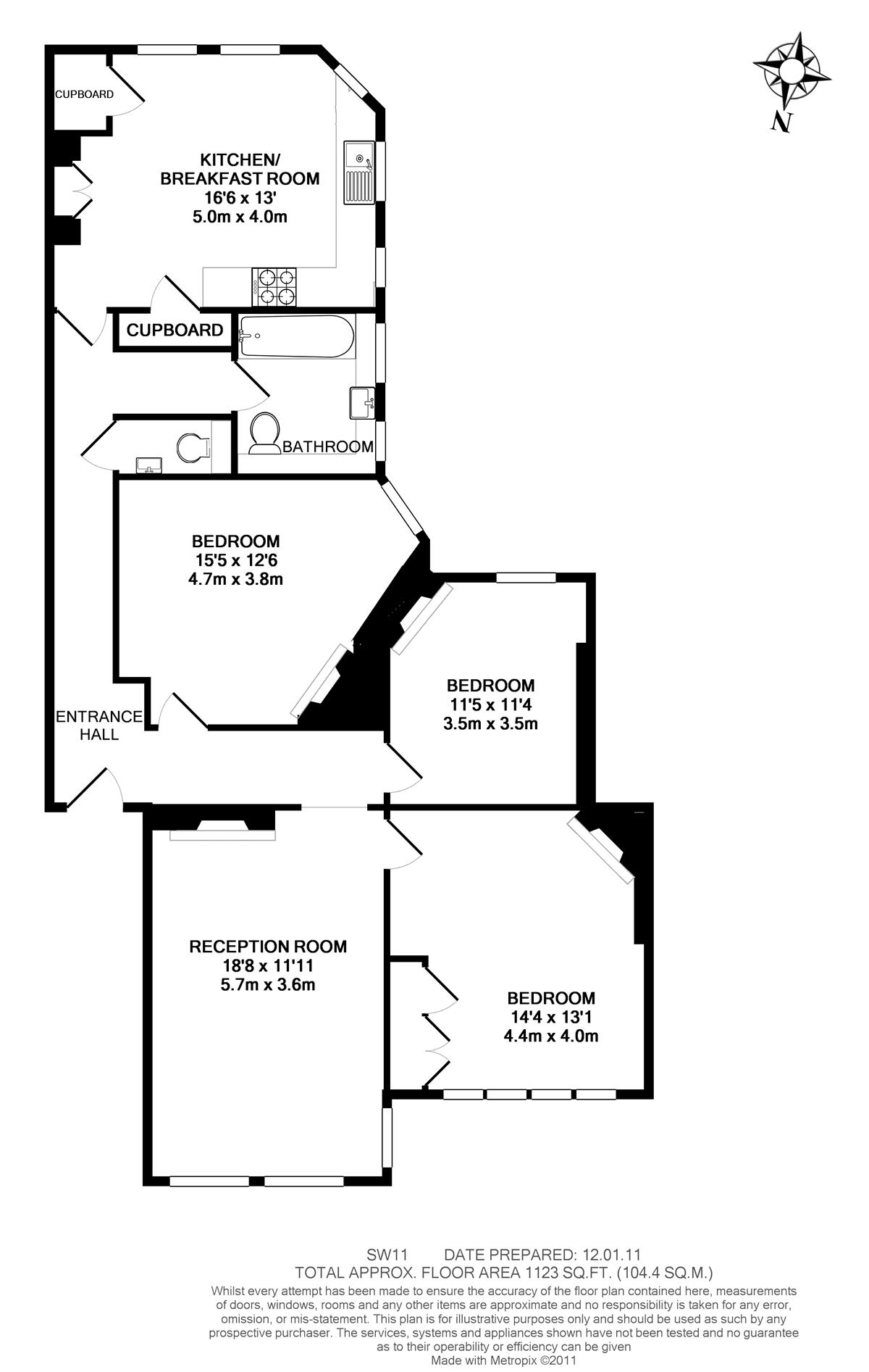 3 Bedrooms Flat to rent in Prince Of Wales Drive, London SW11