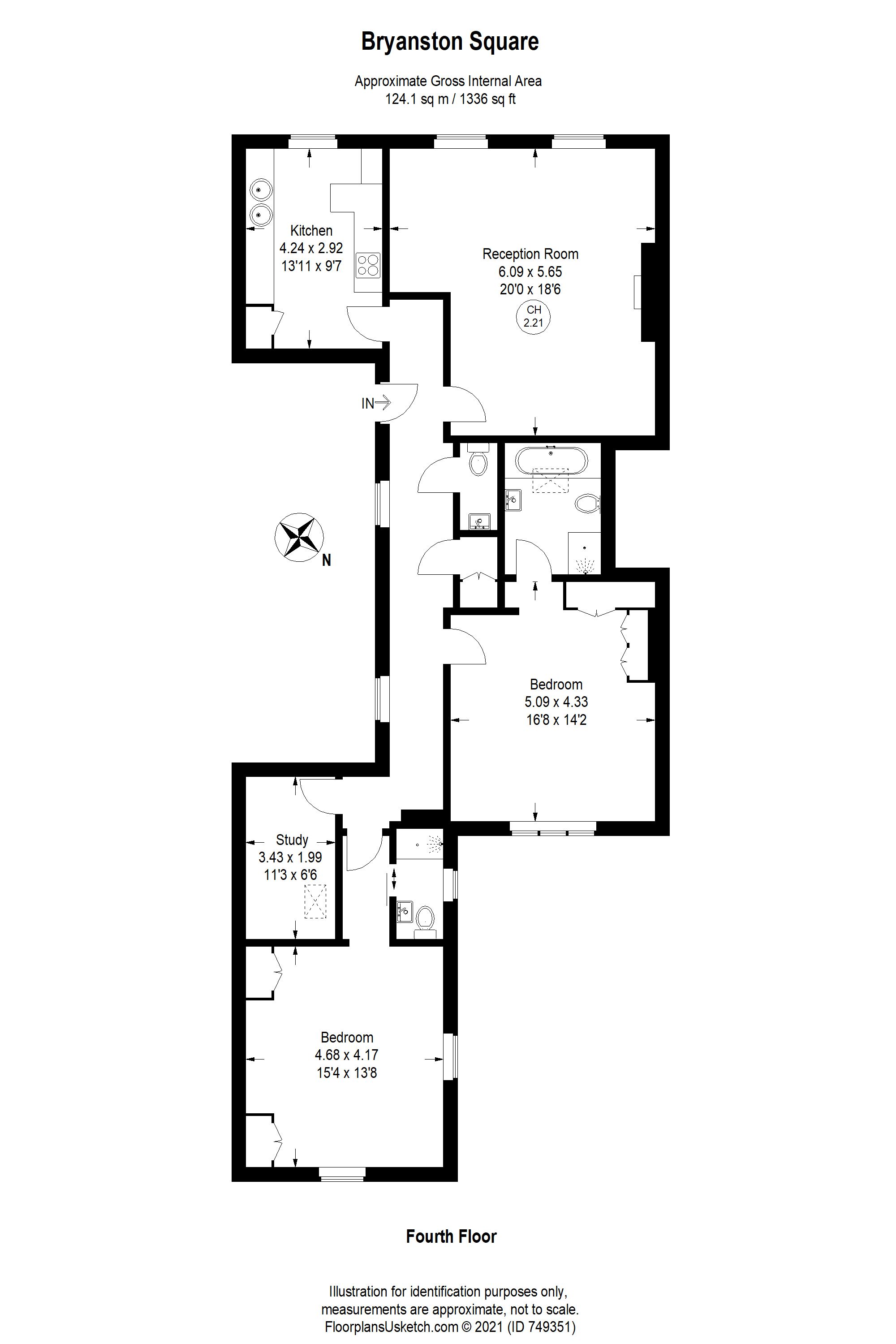 Flat 4, 9 Bryanston Square, London floorplan