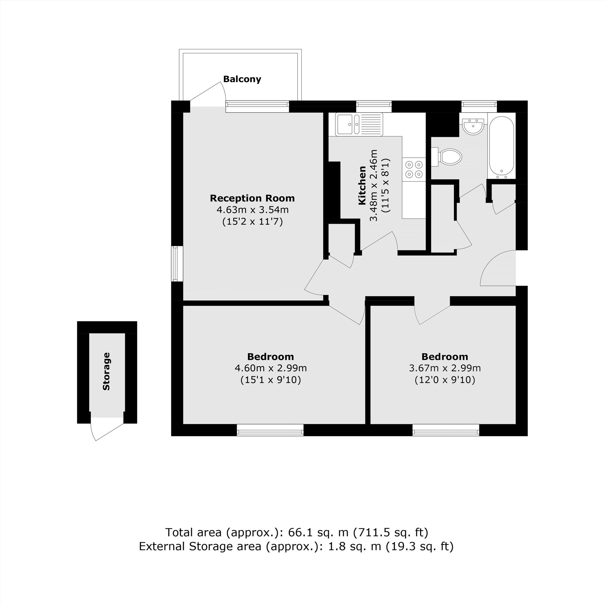Flat 5, Elliott House, Arbuthnot Road, London floorplan