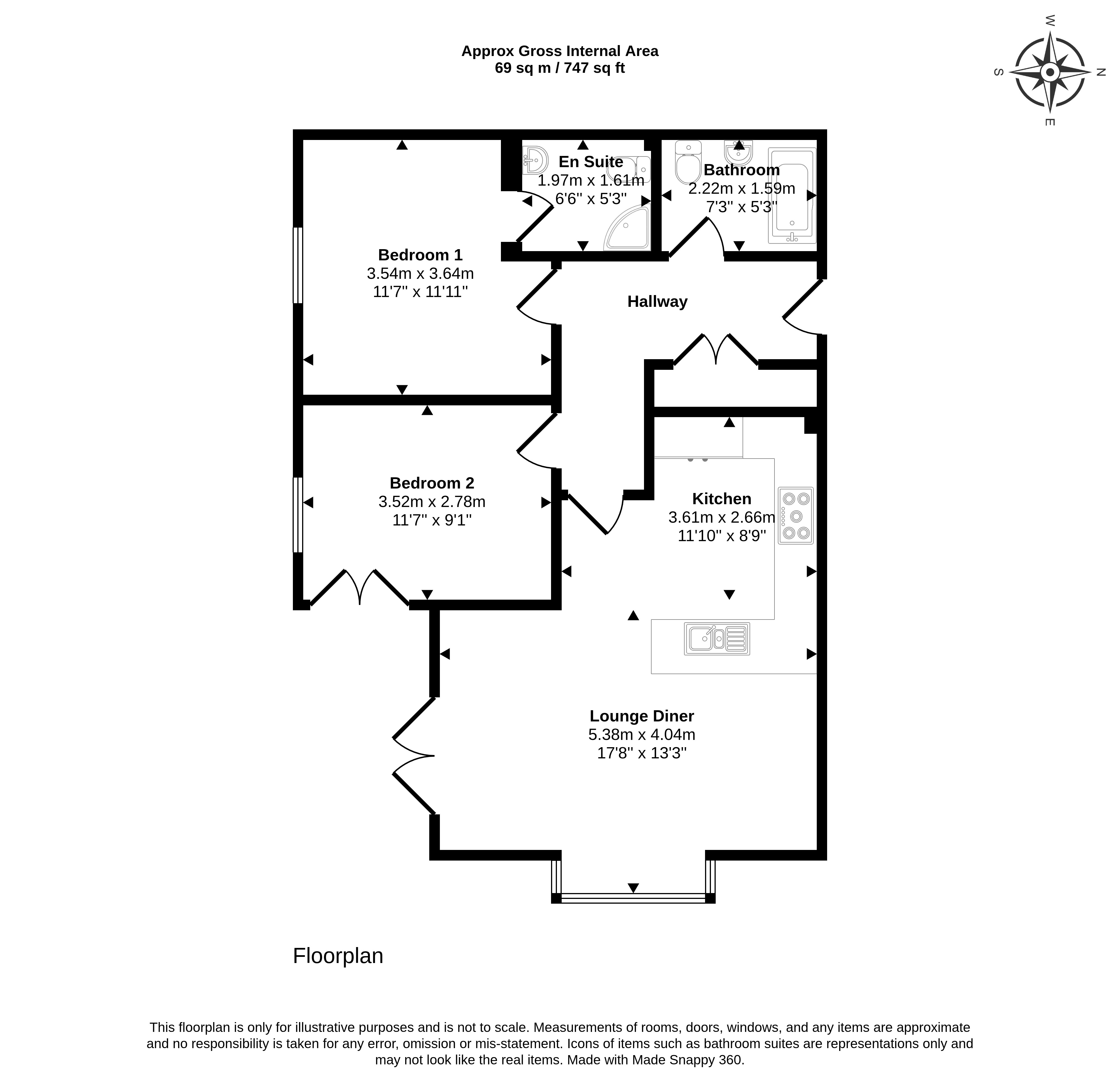1 Harwood Apartments, 70, Woodlands Avenue, Rustington floorplan