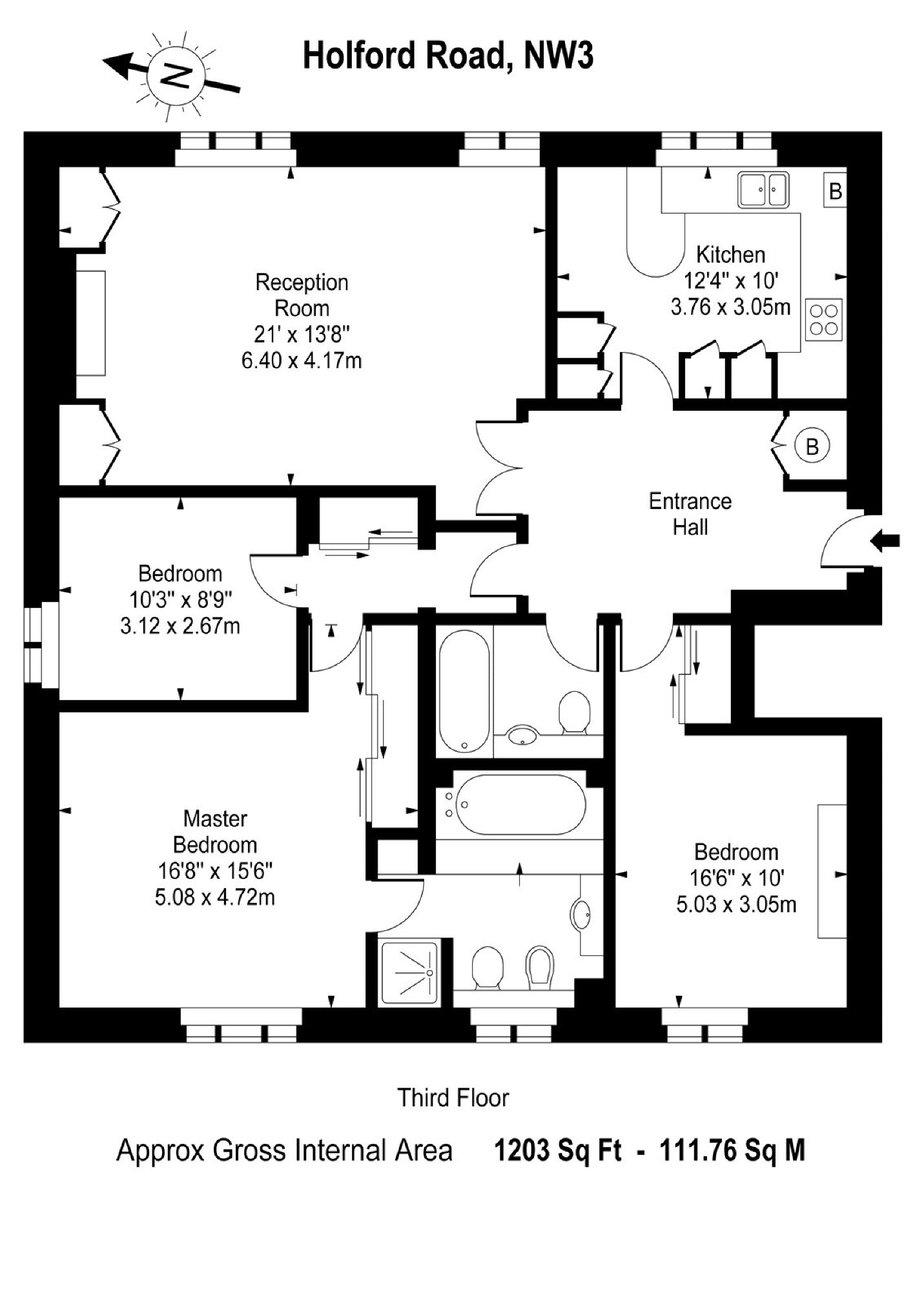 3 Bedrooms Flat to rent in Gainsborough Lodge, London NW3