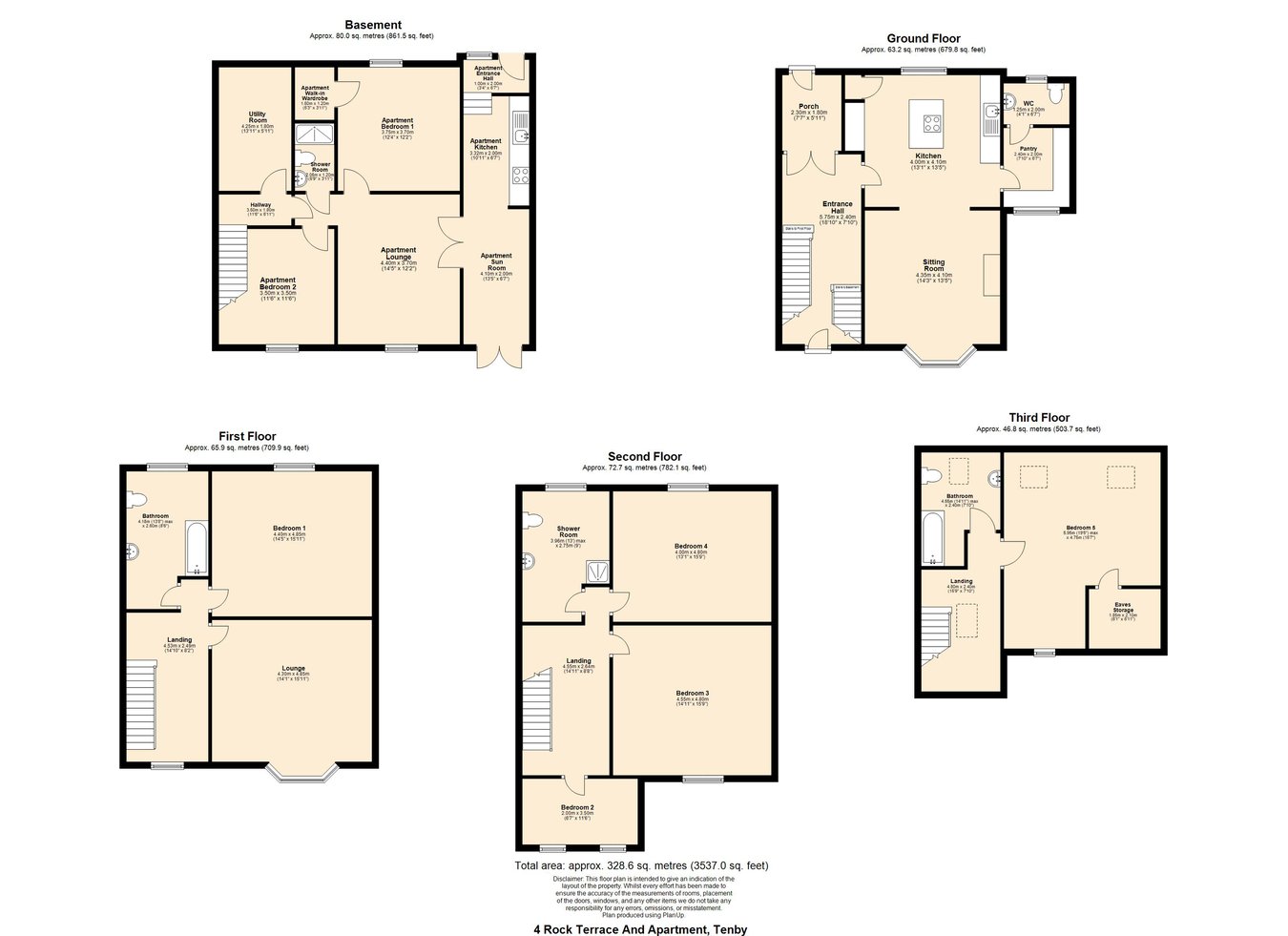 4 Rock Terrace, St Julian Street, Tenby floorplan
