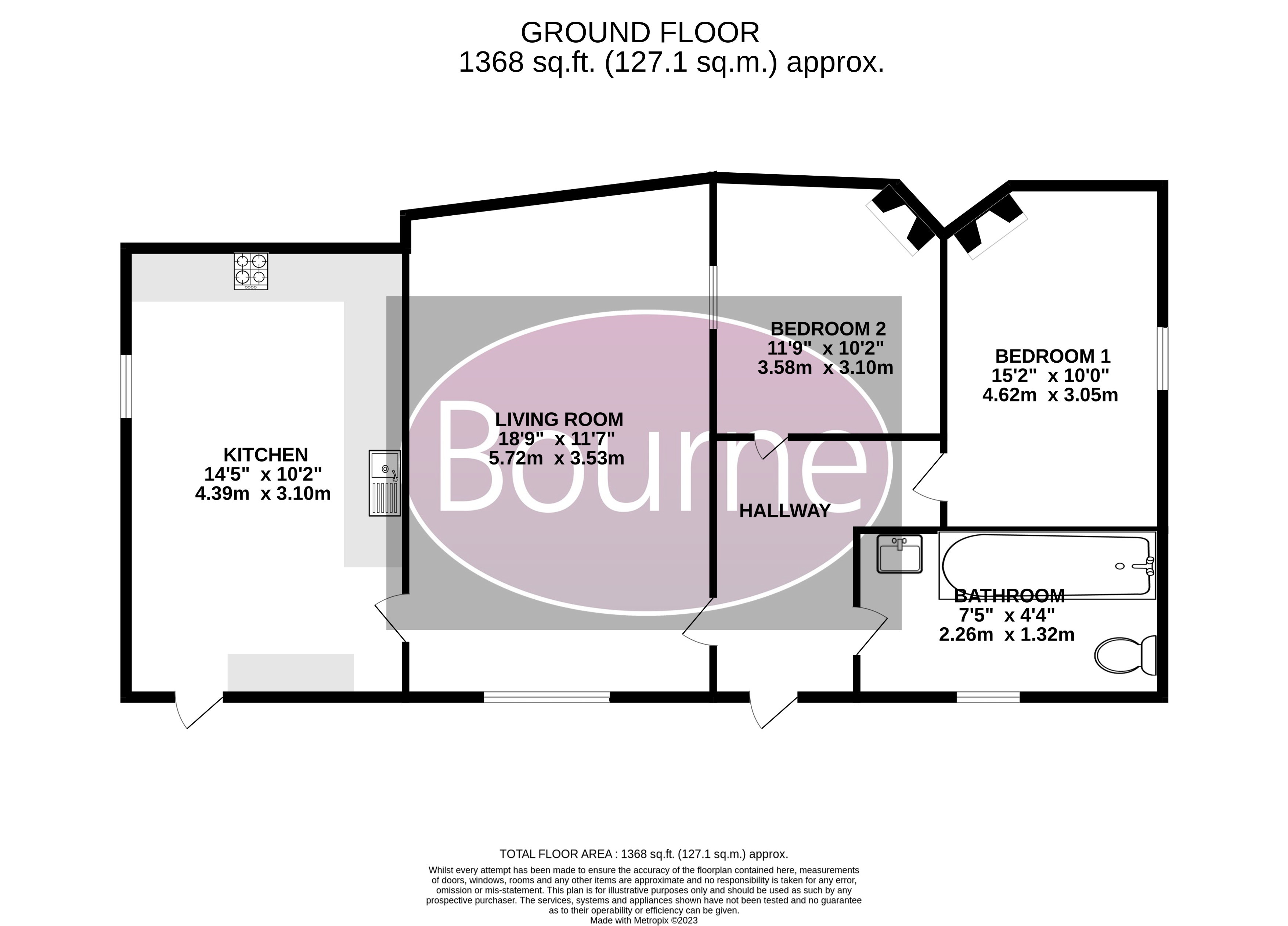 Lower Flat, 15, Bedford Road, Petersfield floorplan