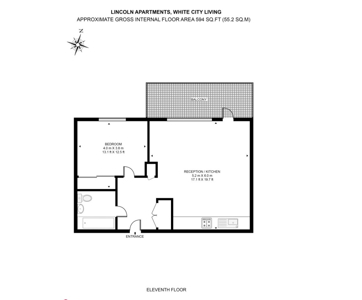 41, Lincoln Apartments, London floorplan