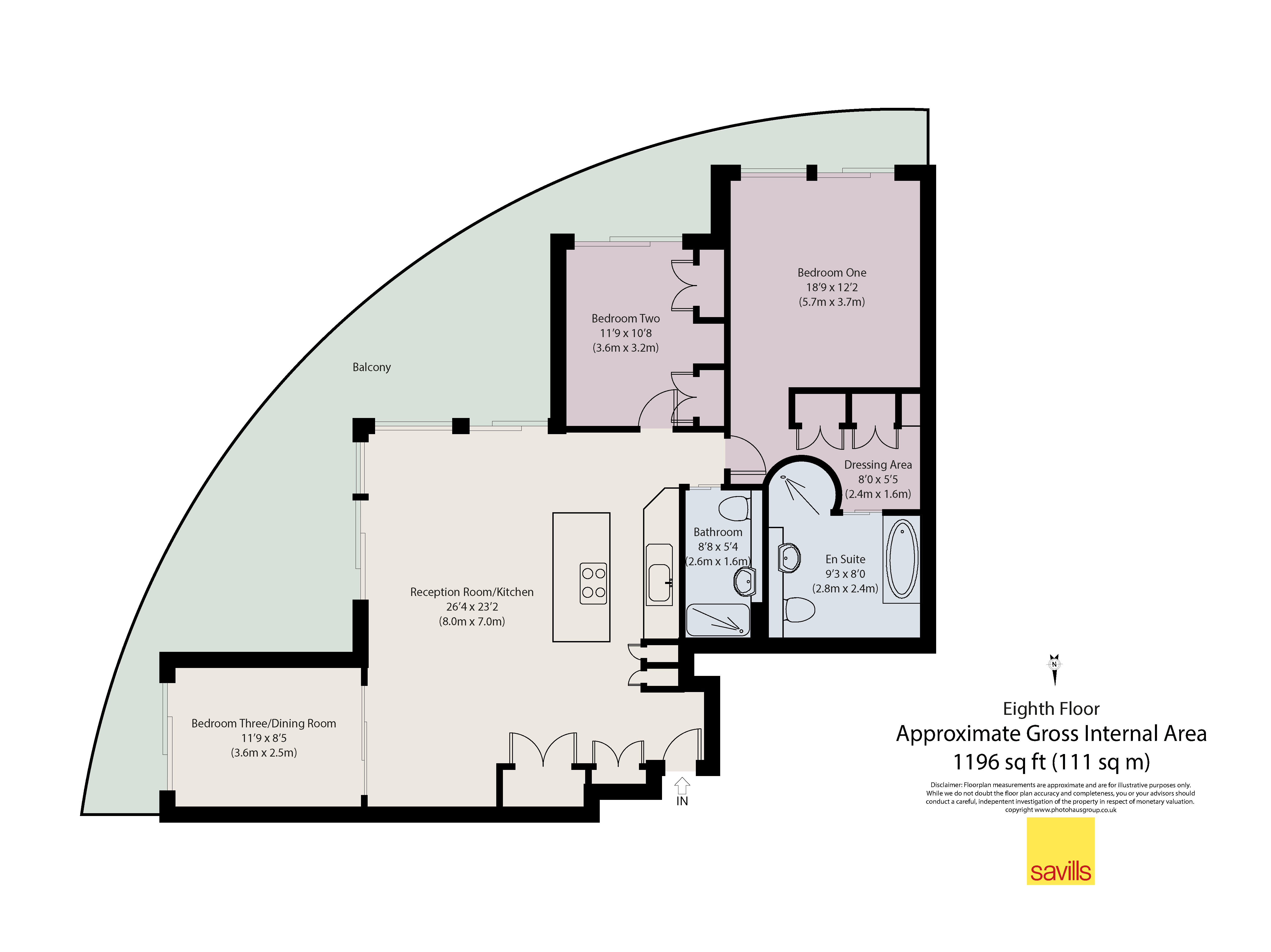 808, 1 Park Drive, London floorplan