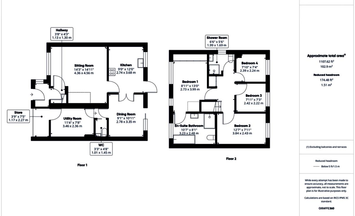 19, The Fieldings, Horsham floorplan