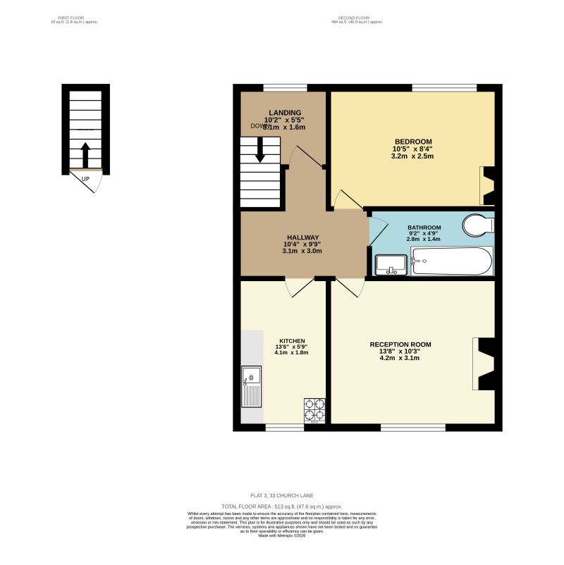 33, Church Lane, London floorplan