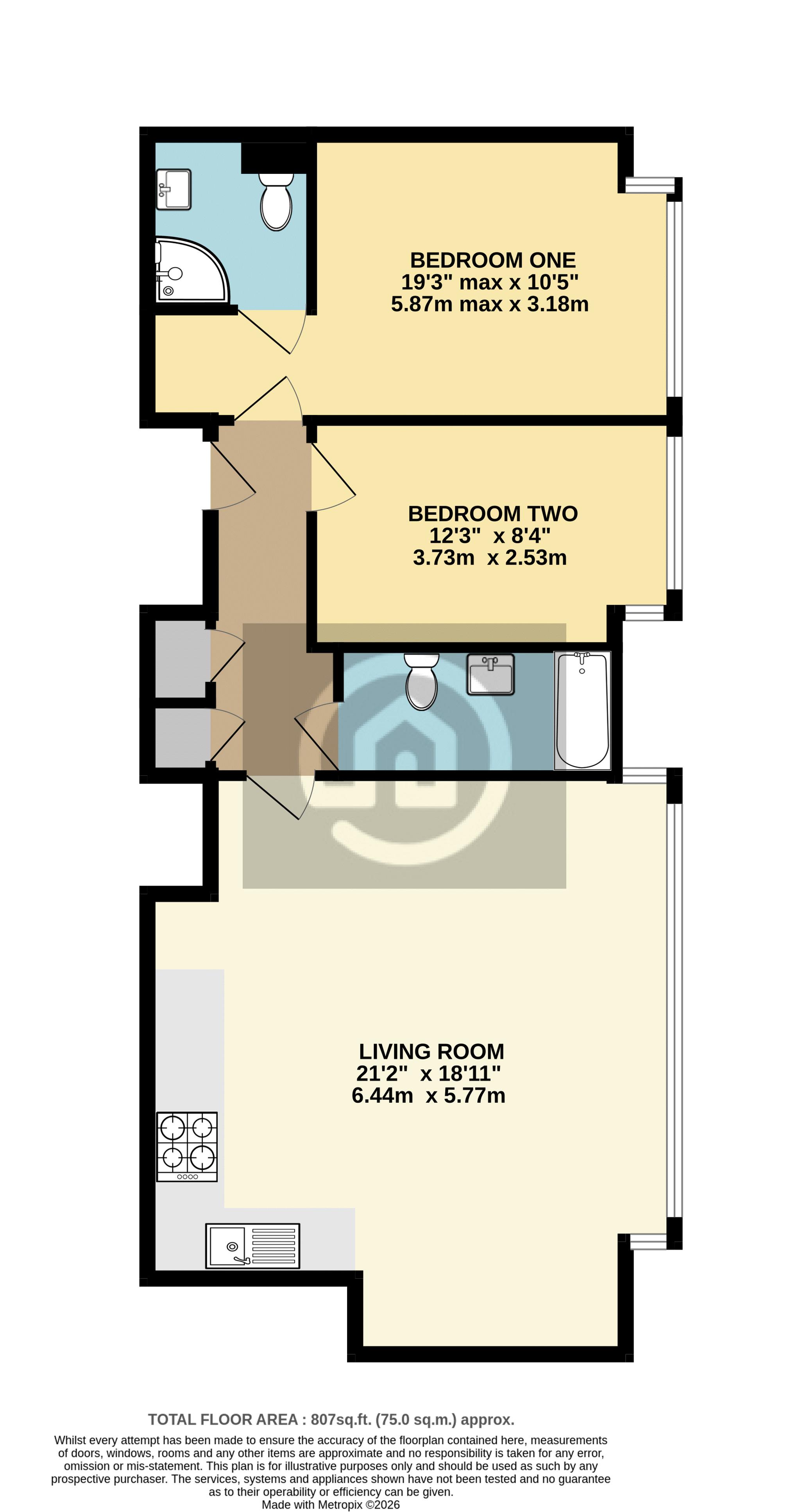 Flat 10 Pilgrims House, Horne Lane, Bedford floorplan