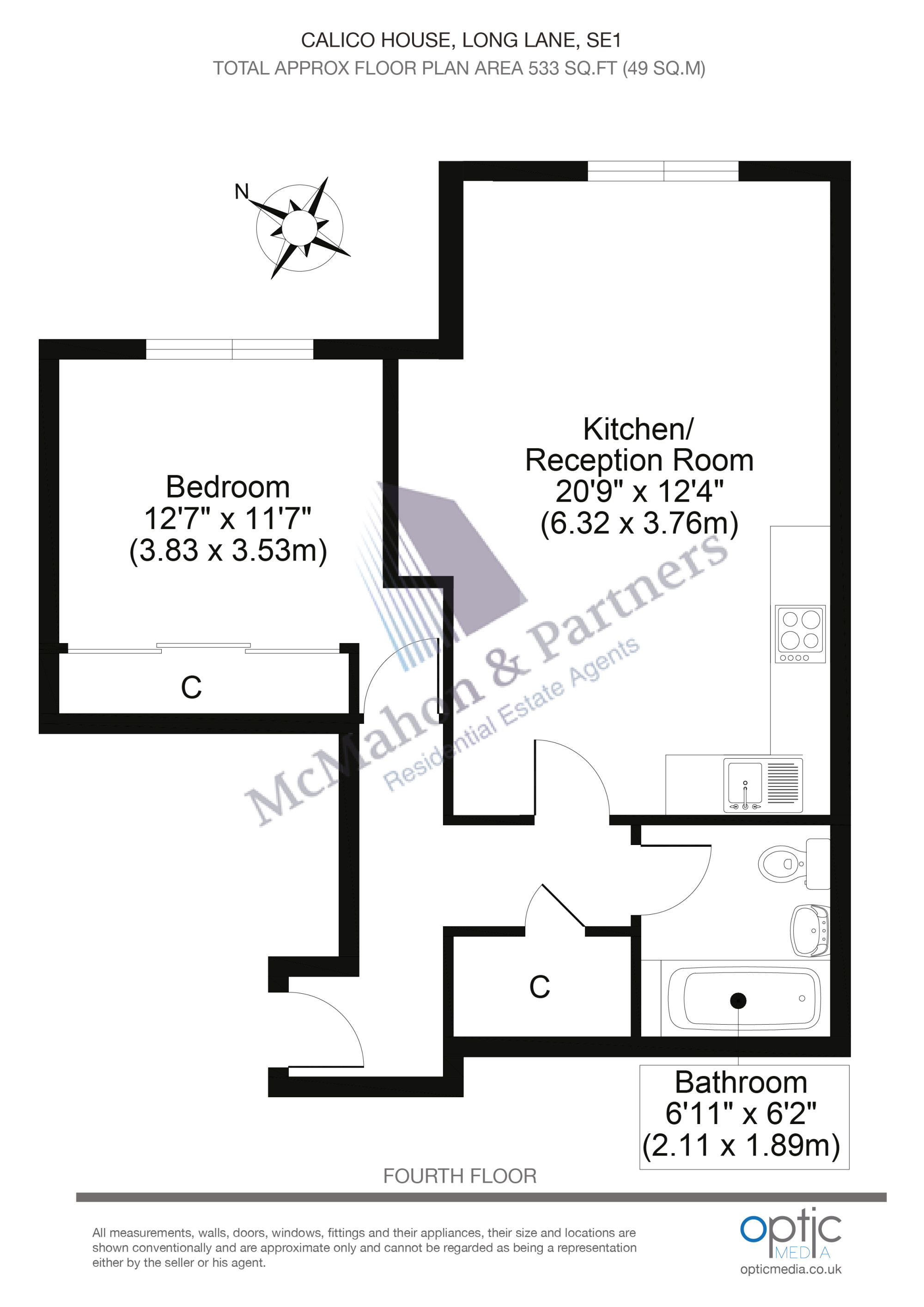Apartment 7 Calico House,, 199 Long Lane, London floorplan