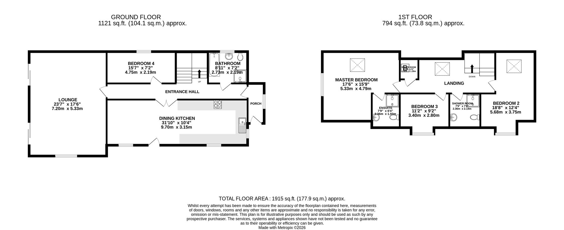 10, Westwood Drive Gardens, Chesterfield floorplan