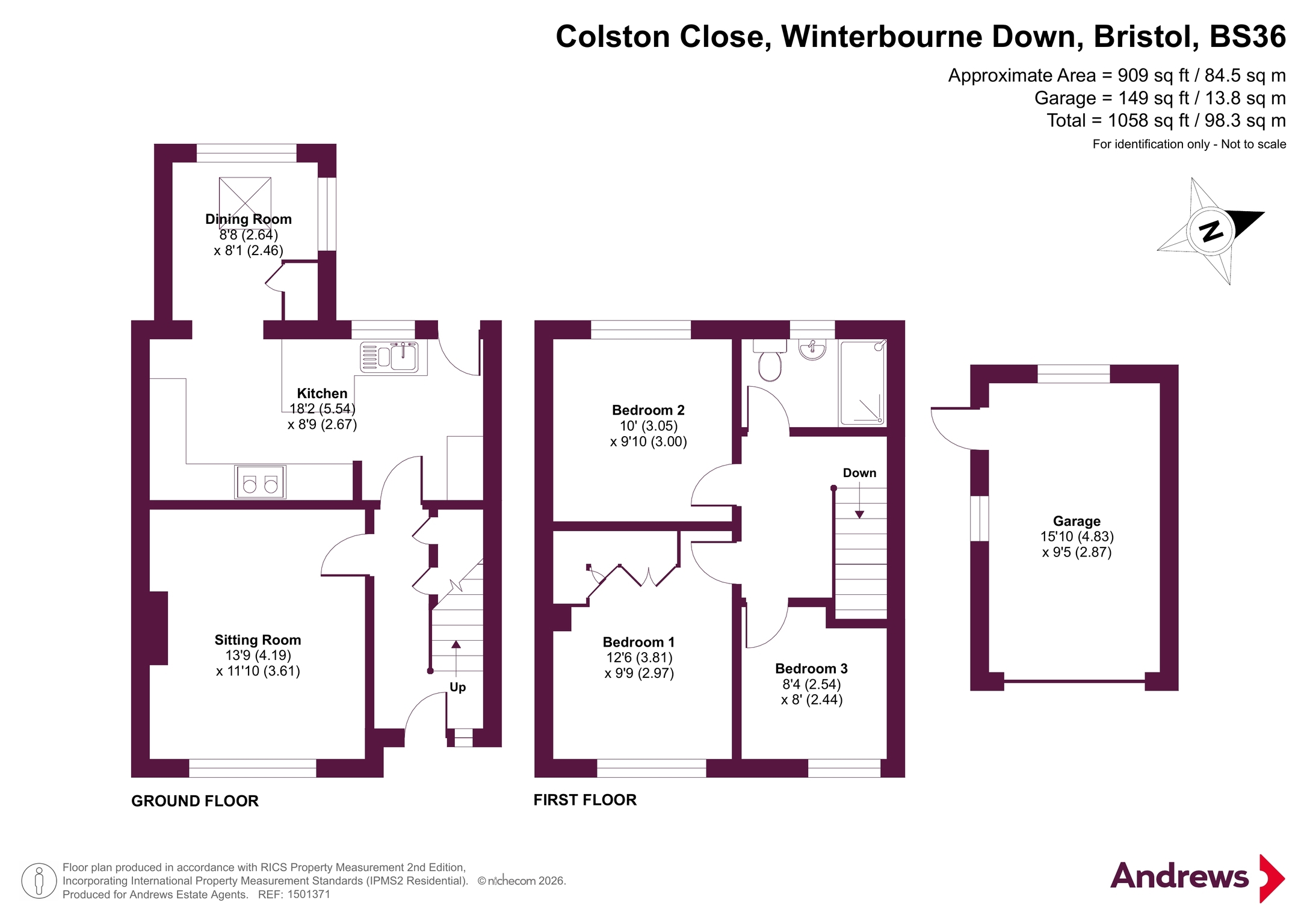 24, Colston Close, Bristol floorplan