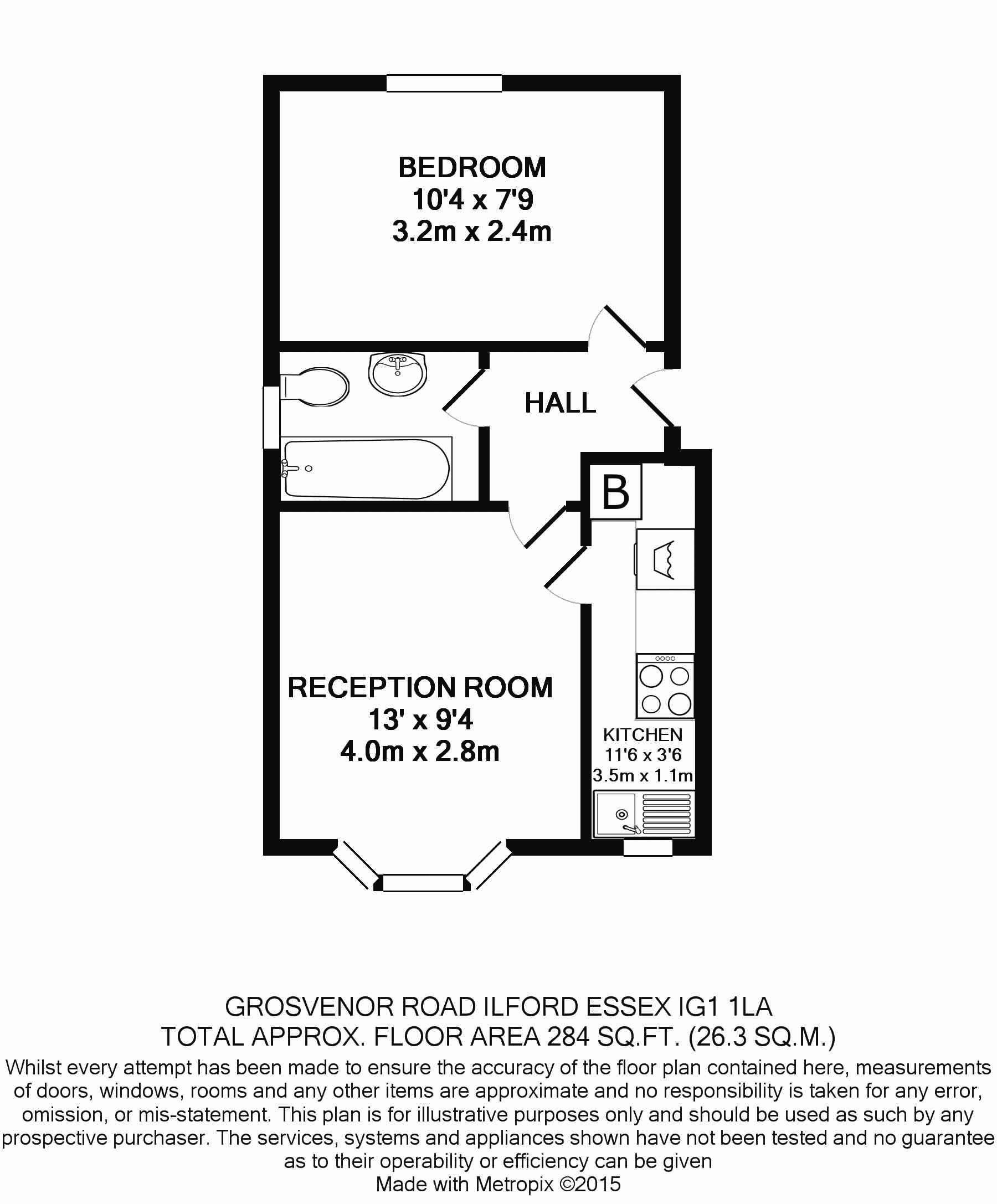 1 Bedrooms Flat to rent in Grosvenor Road, Ilford IG1