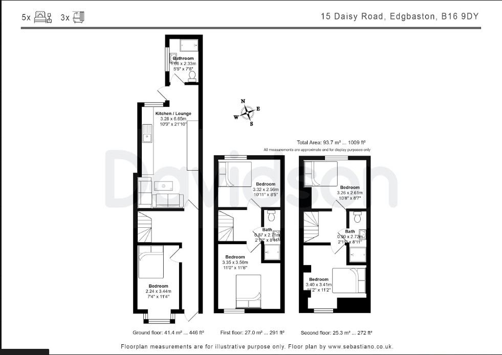 15, Daisy Road, Birmingham floorplan