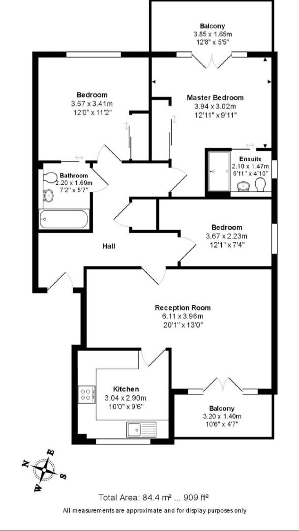 Flat 14, 8, The Ridgeway, Enfield floorplan