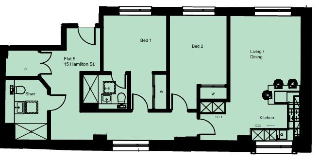 15,Flat 5, Hamilton Street, Cheltenham floorplan
