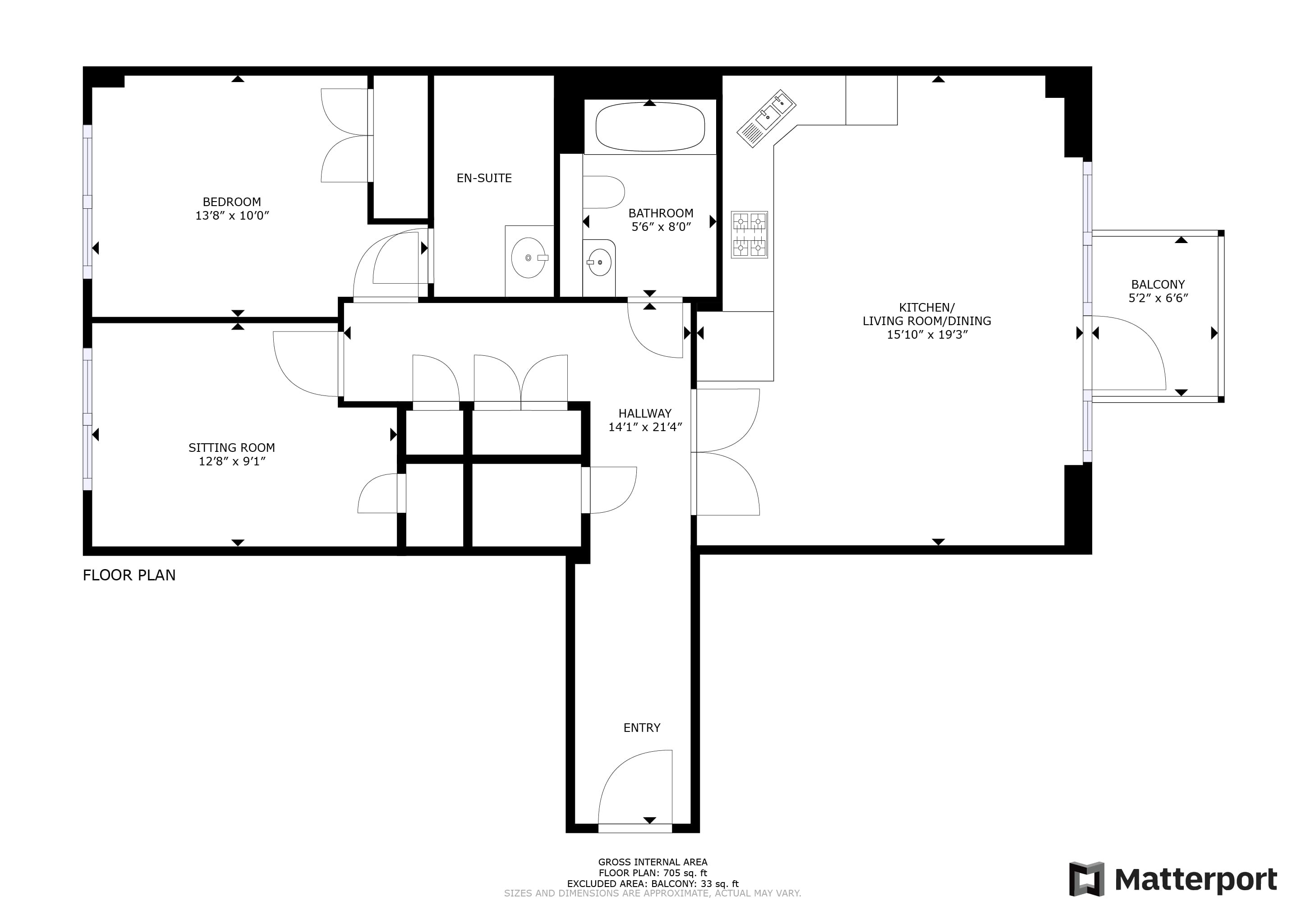 Queens Square Apartments, City Centre floorplan