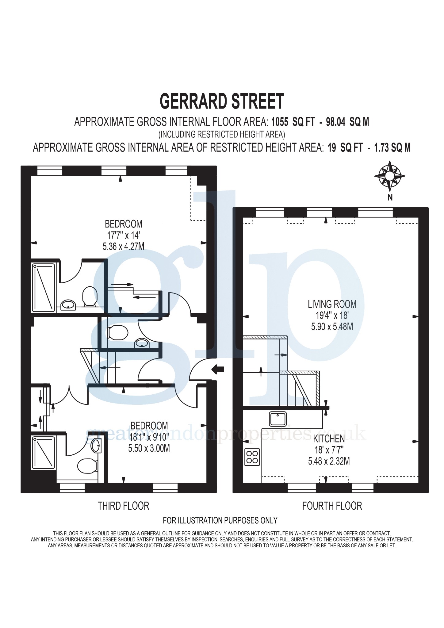 11A  Flat 3, Gerrard Street, London floorplan