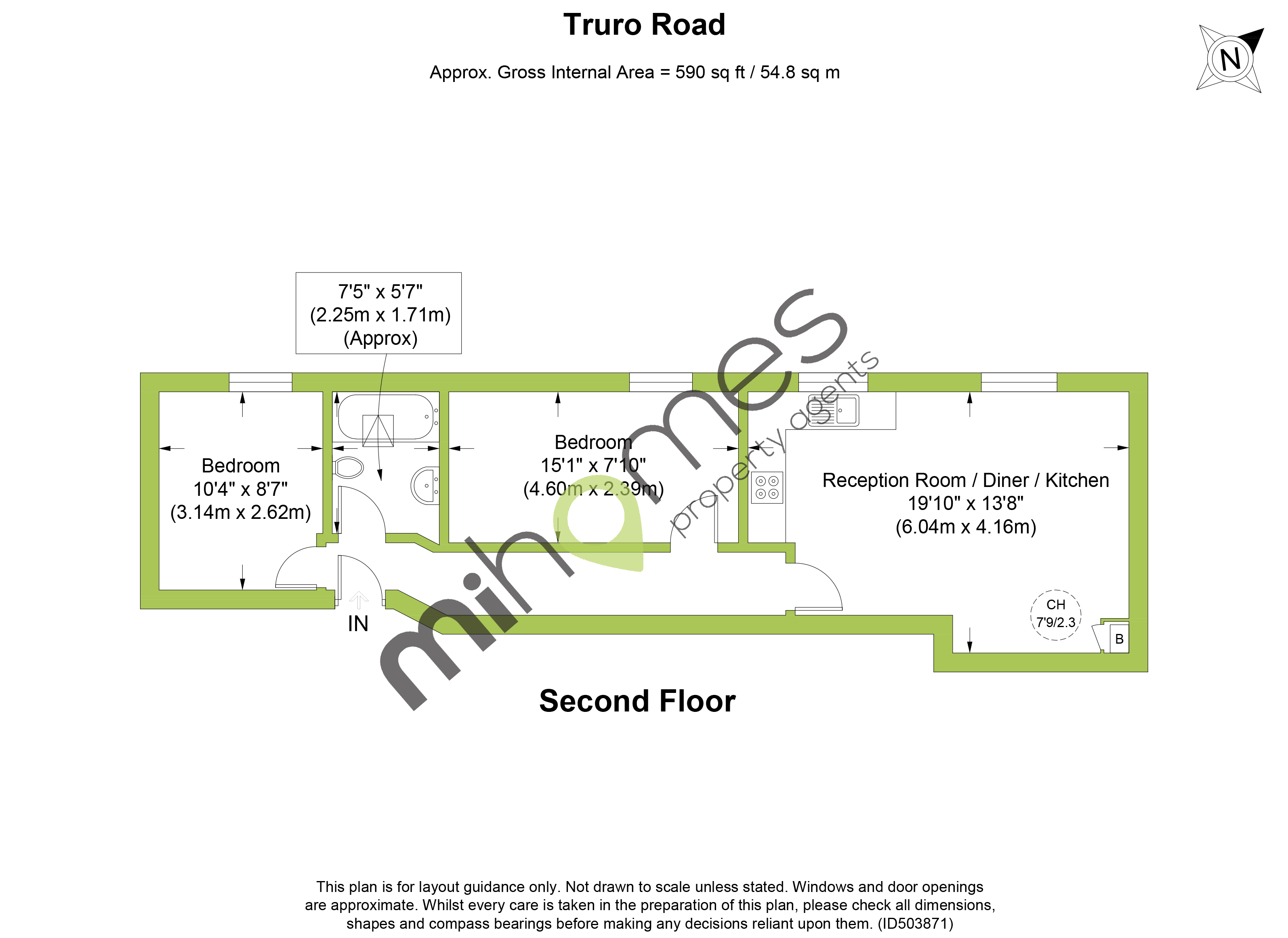 2 Bedrooms Flat to rent in Adams Mews, Truro Road, London N22