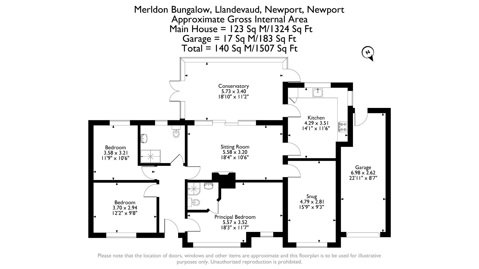 Merldon Bungalow, Llandevaud, Newport floorplan
