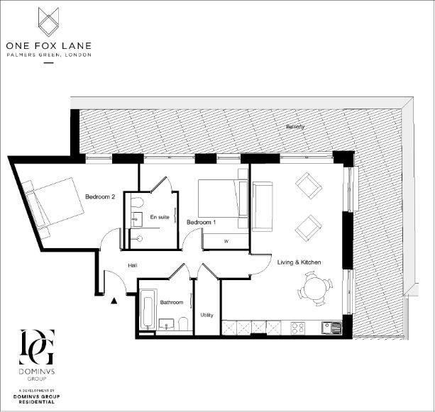 Otium House, Fox Lane, Palmers Green, London N13, 2 bedroom flat for