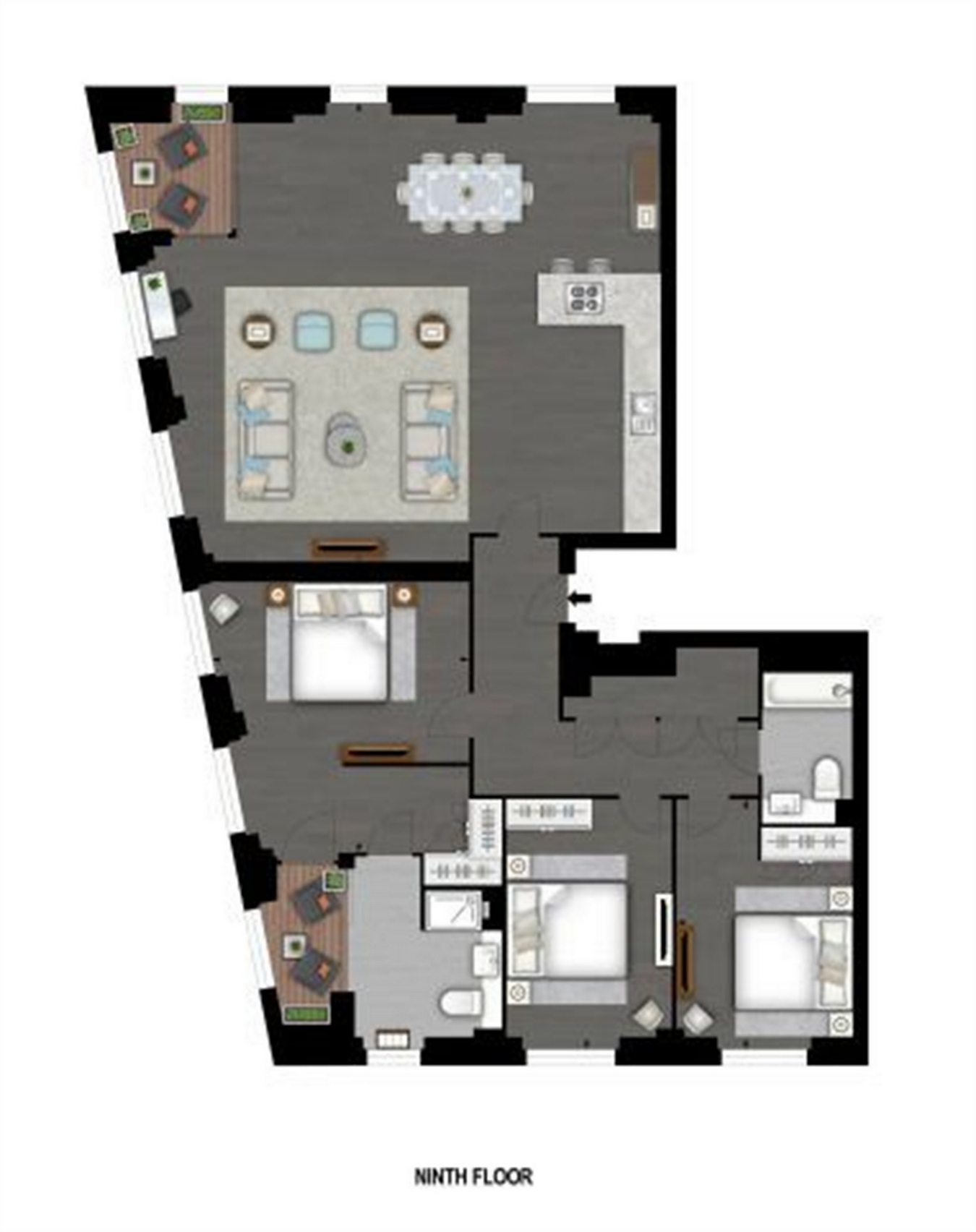3 Bedrooms Flat to rent in Ponton Road, The Residence, London SW11