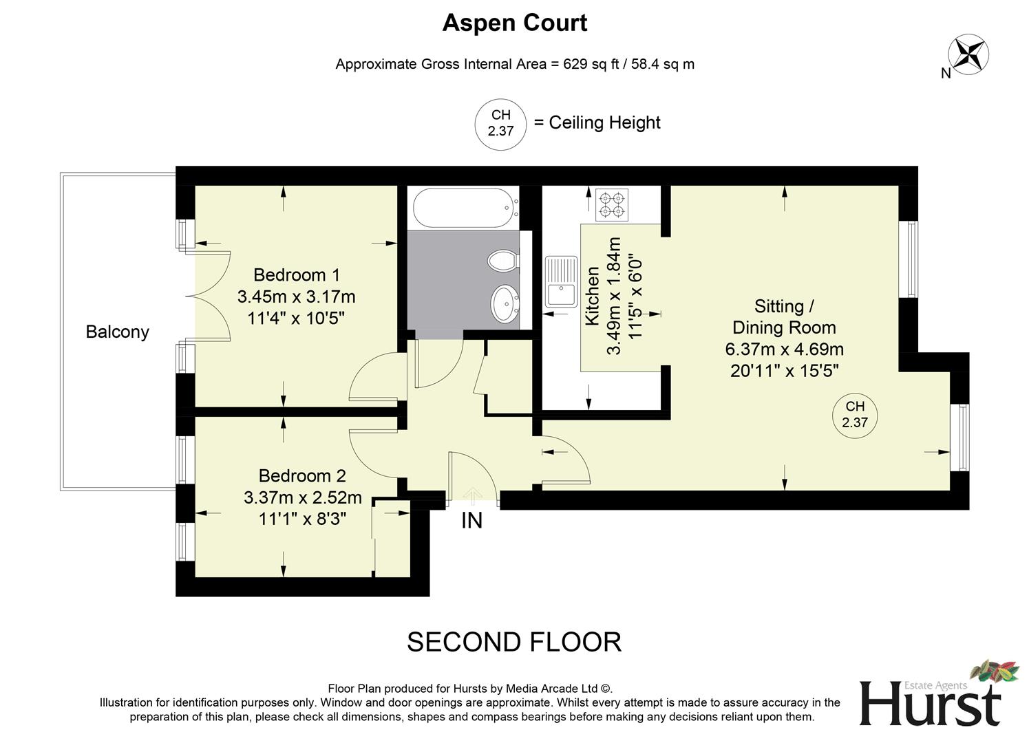 64 Aspen Court, Freer Crescent, High Wycombe floorplan