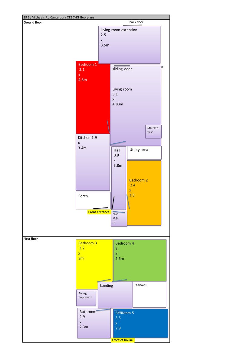 39 5, St Michaels Road - Room, Canterbury floorplan
