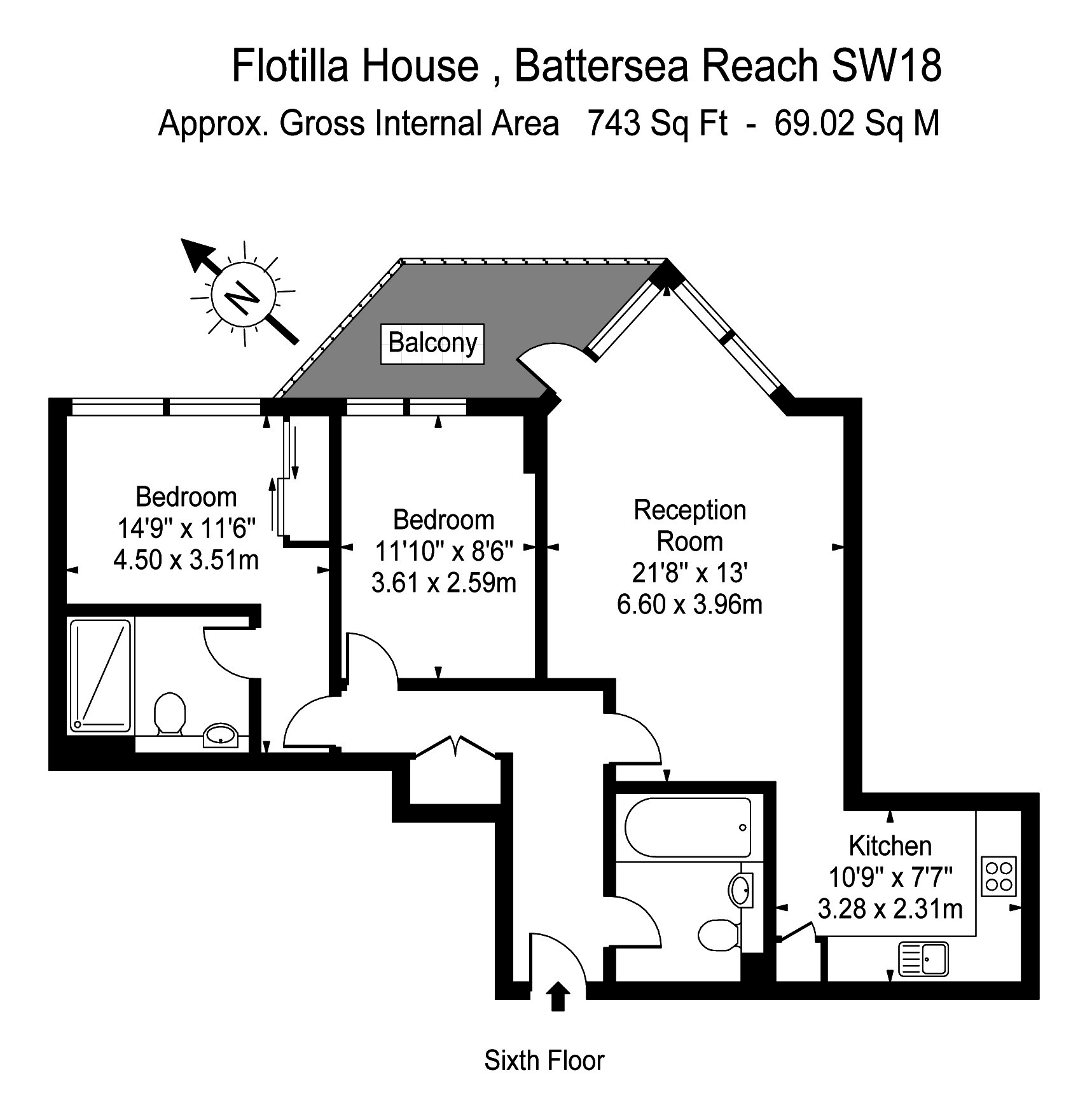 Flotilla House, Battersea Reach, Wandsworth floorplan
