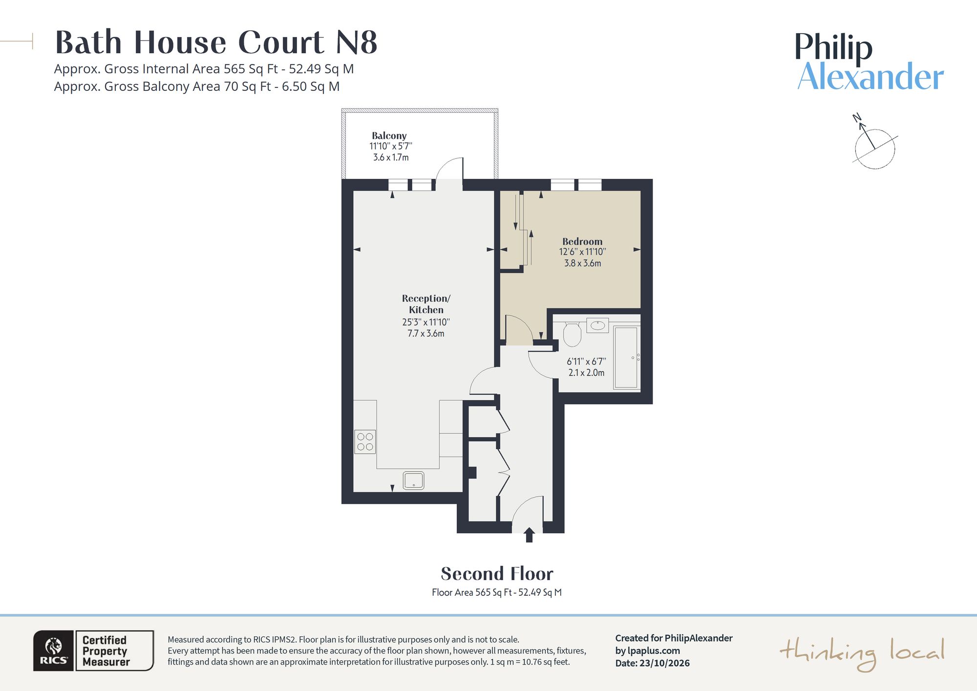 Flat 16, Bath House Court Miles Road, London floorplan