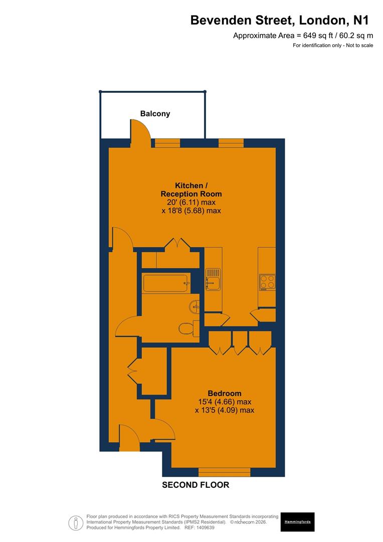 Flat 1, 45, Bevenden Street, London floorplan