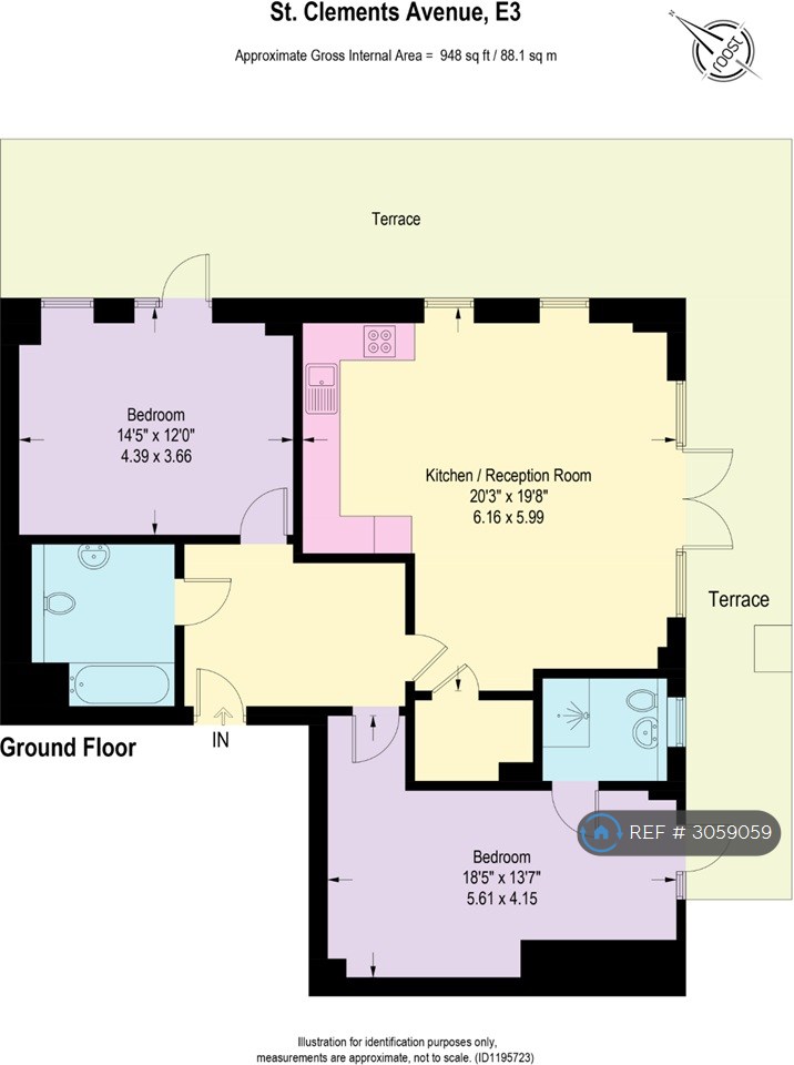 Flat G, Broadhead Apartments St Clements Avenue, London floorplan