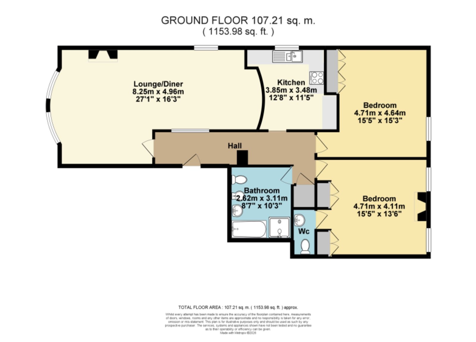 Flat 3, Leelands House,, Grams Road, Deal floorplan