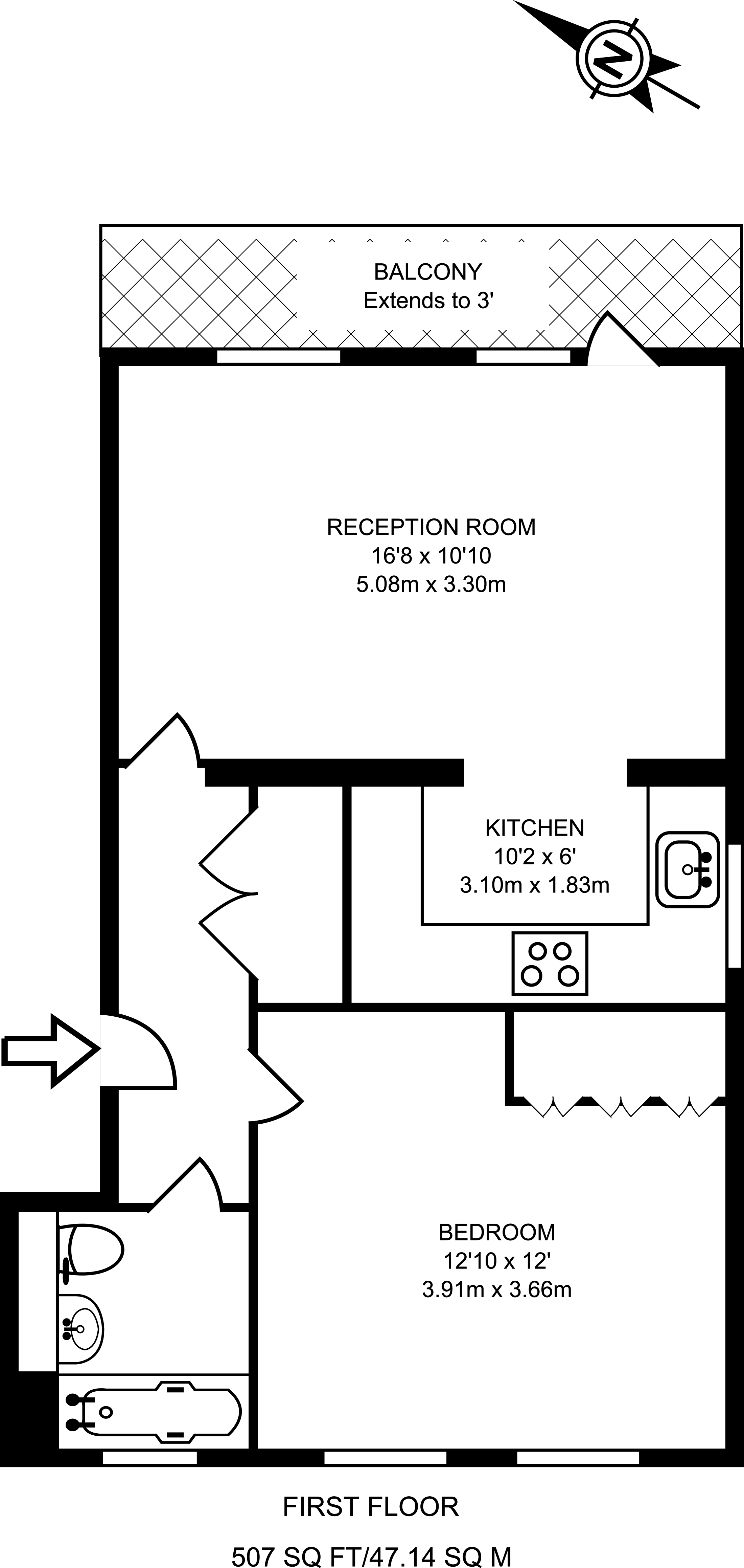 1 Bedrooms Flat to rent in York Road, Battersea SW11