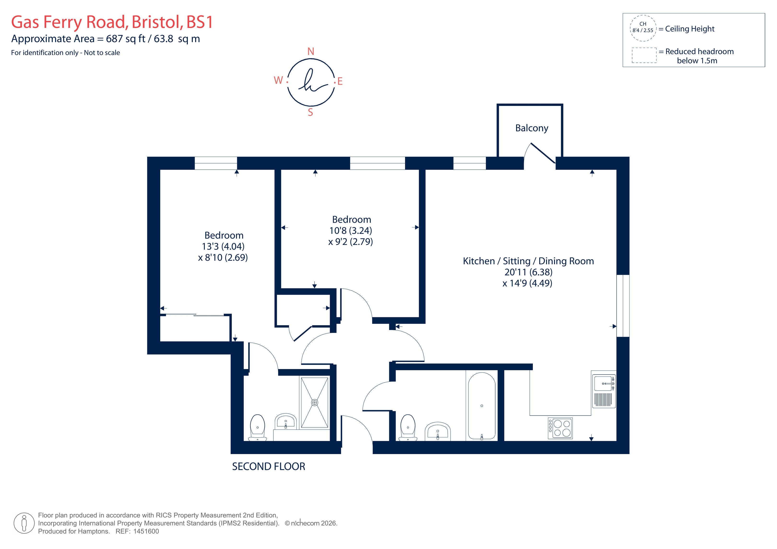 Flat 13, Great Western House, Gas Ferry Road, Bristol floorplan