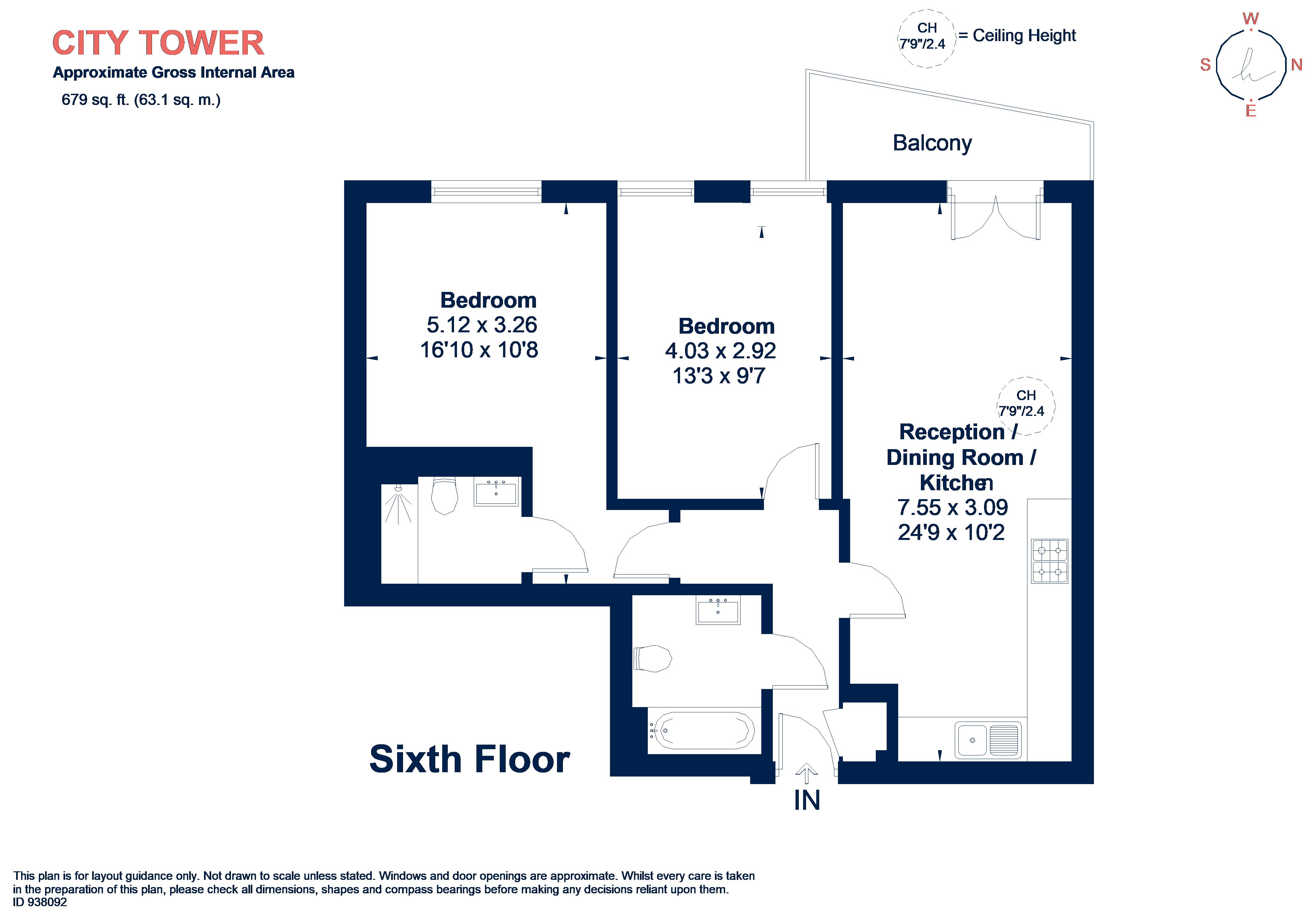 Flat 95, 3, Limeharbour, London floorplan