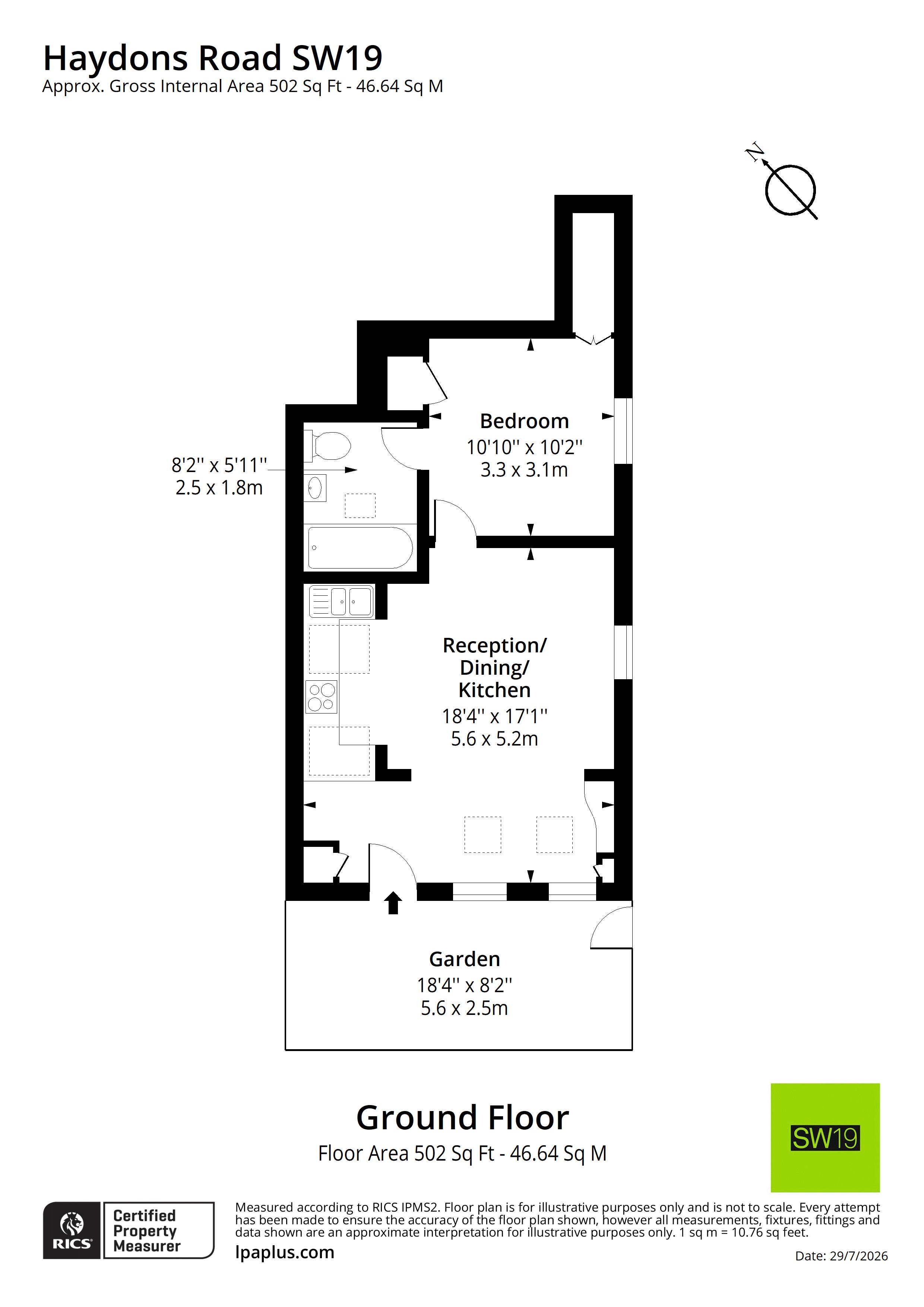 284a, Haydons Road, London floorplan