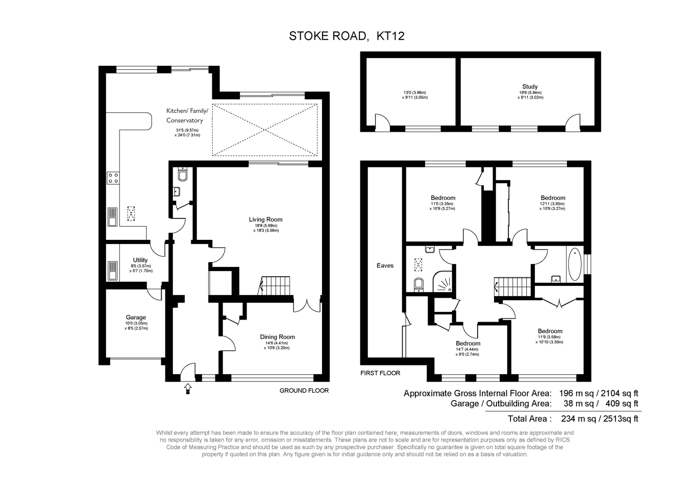 57, Stoke Road, WALTON-ON-THAMES floorplan