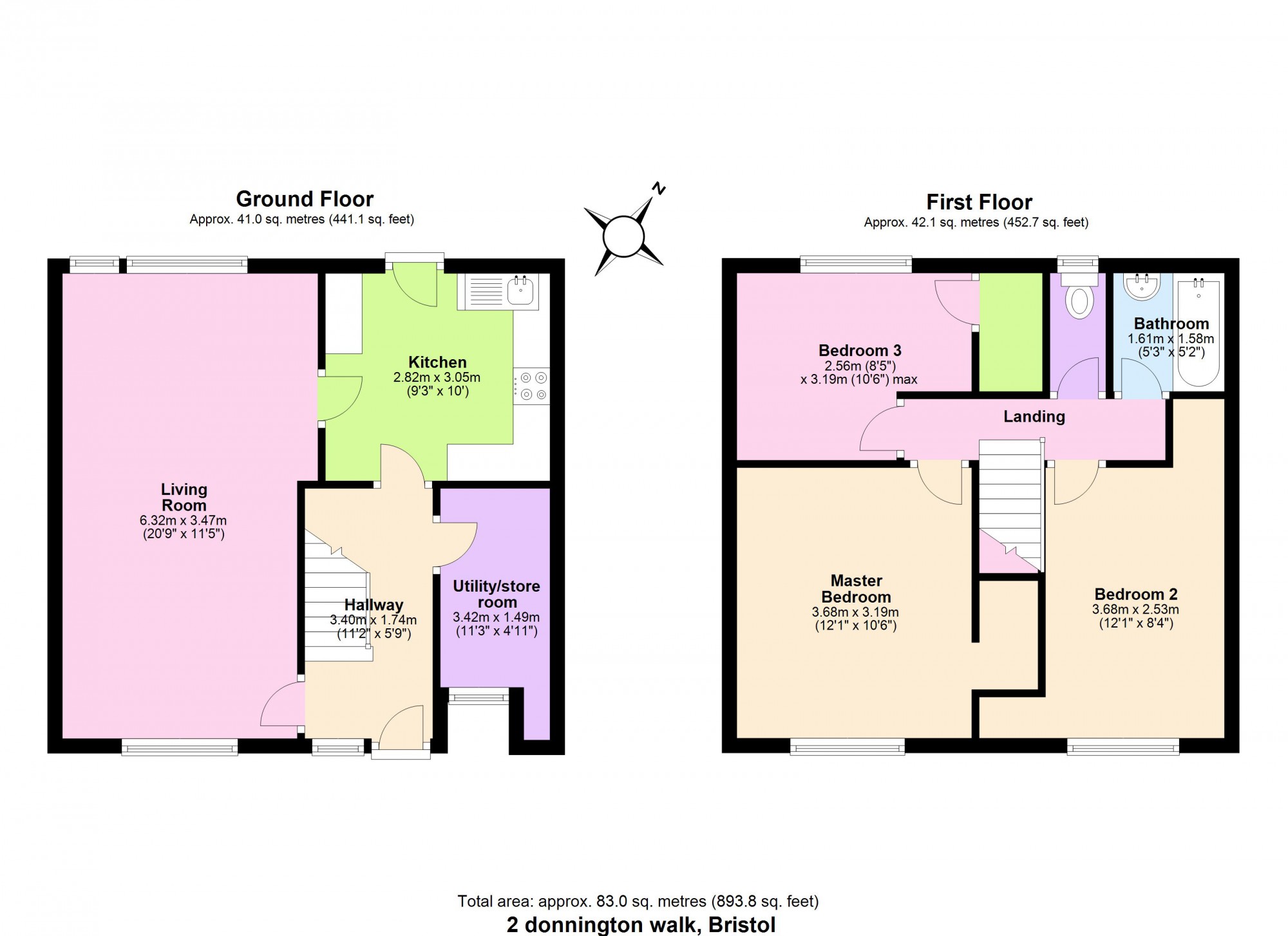 3 Bedrooms Terraced house for sale in Donnington Walk, Keynsham BS31