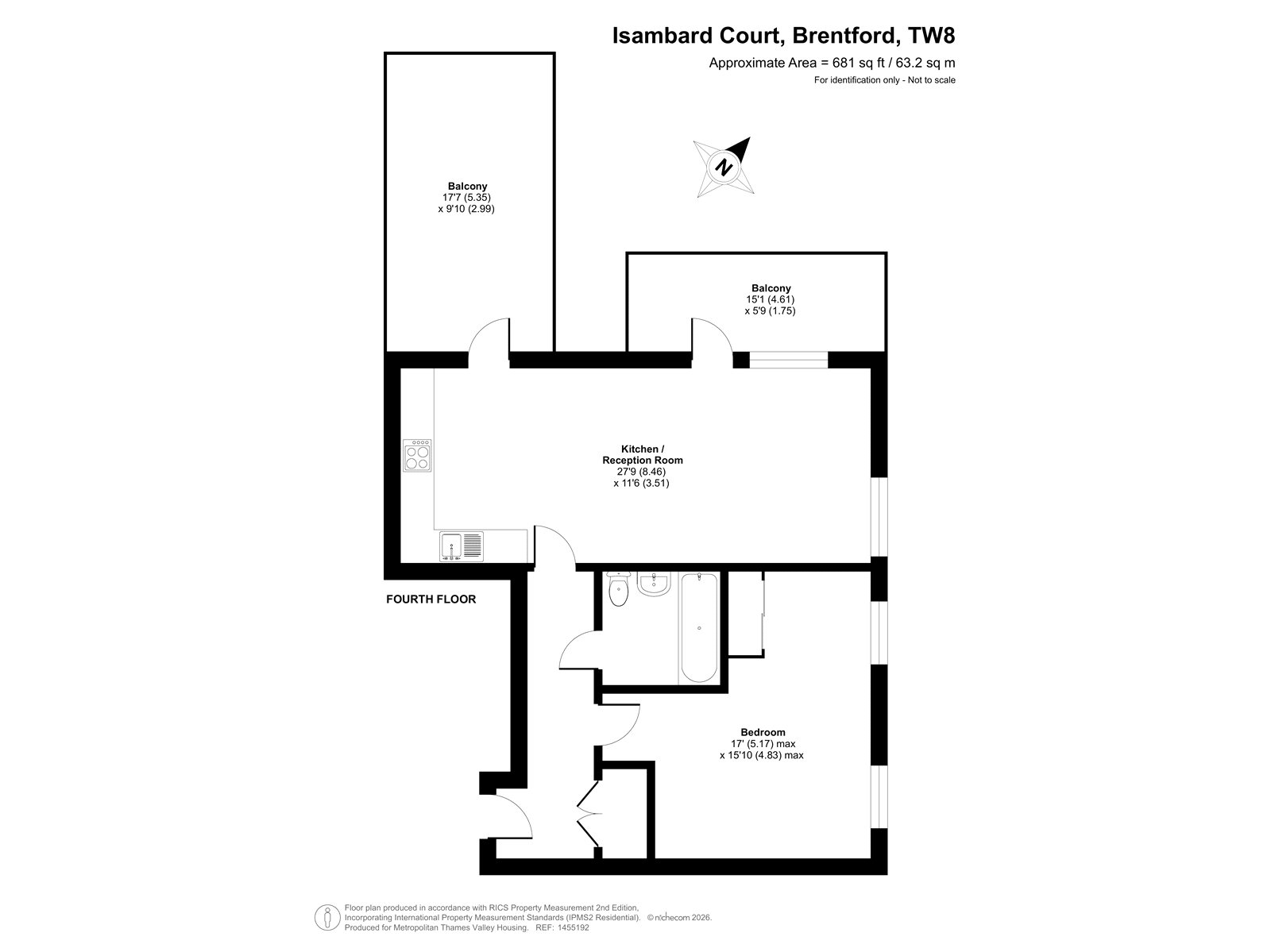 MTVH SO - Flat 38, Isambard Court,, Boaters Avenue, Brentford floorplan