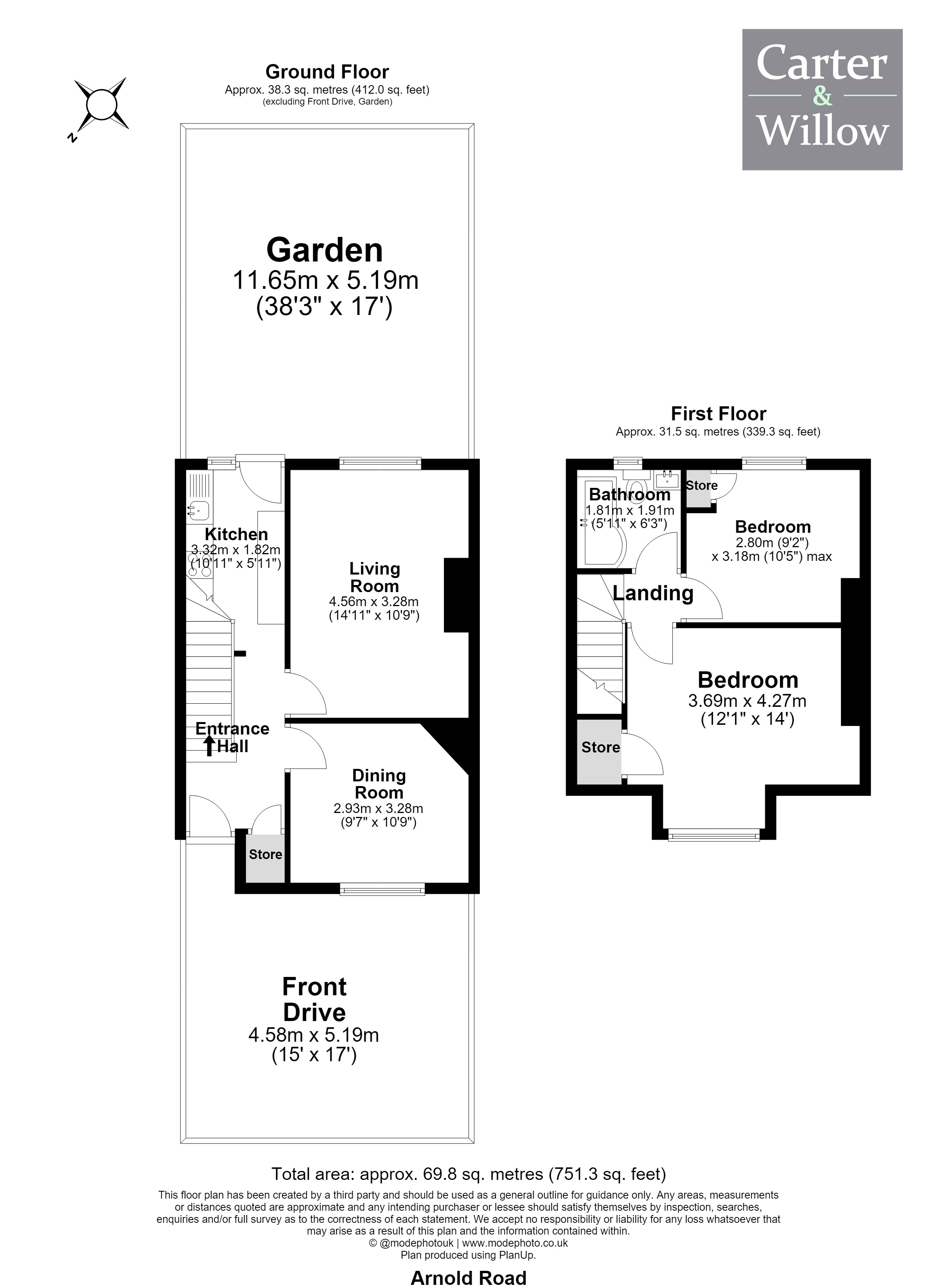 69, Arnold Road, Dagenham floorplan