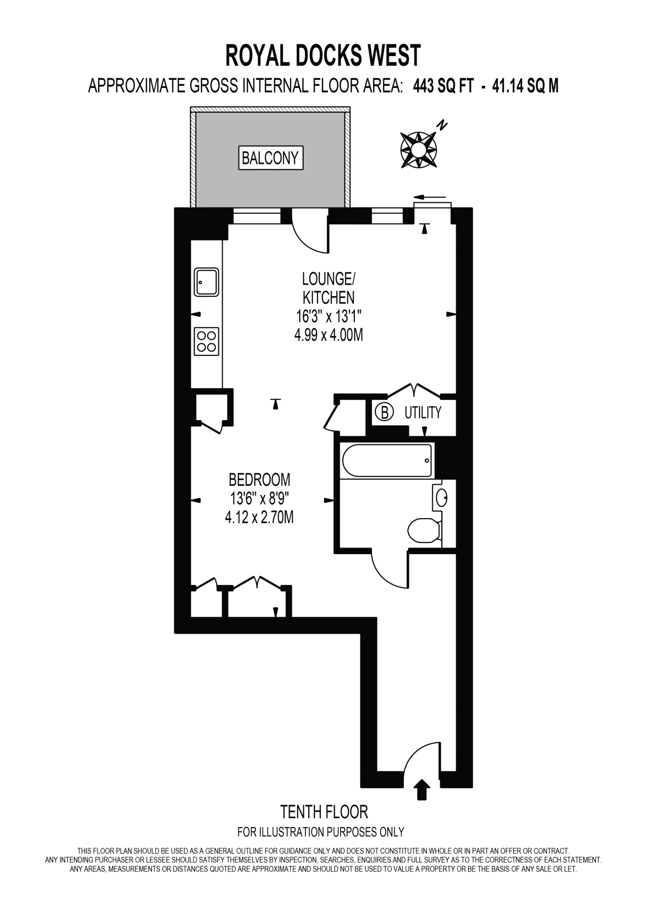 Flat 1007 Royal Docks West, 12, Western Gateway, London floorplan