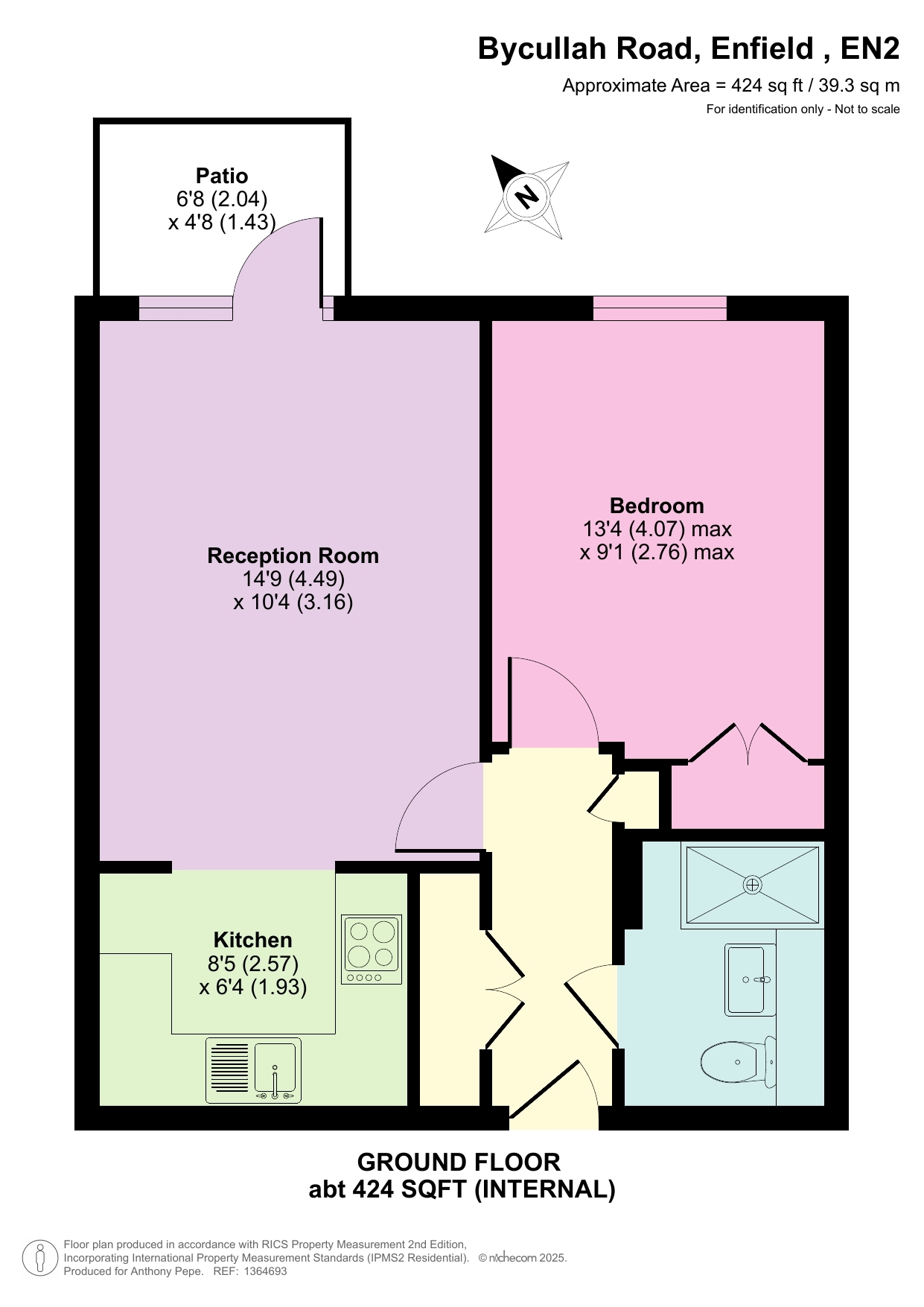Flat 1, Oakdene House, 4, Bycullah Road, Enfield floorplan