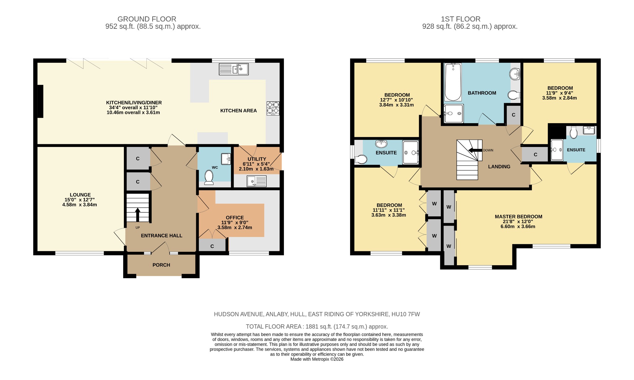 37 Hudson Avenue, Anlaby, East Riding of Yorkshire floorplan