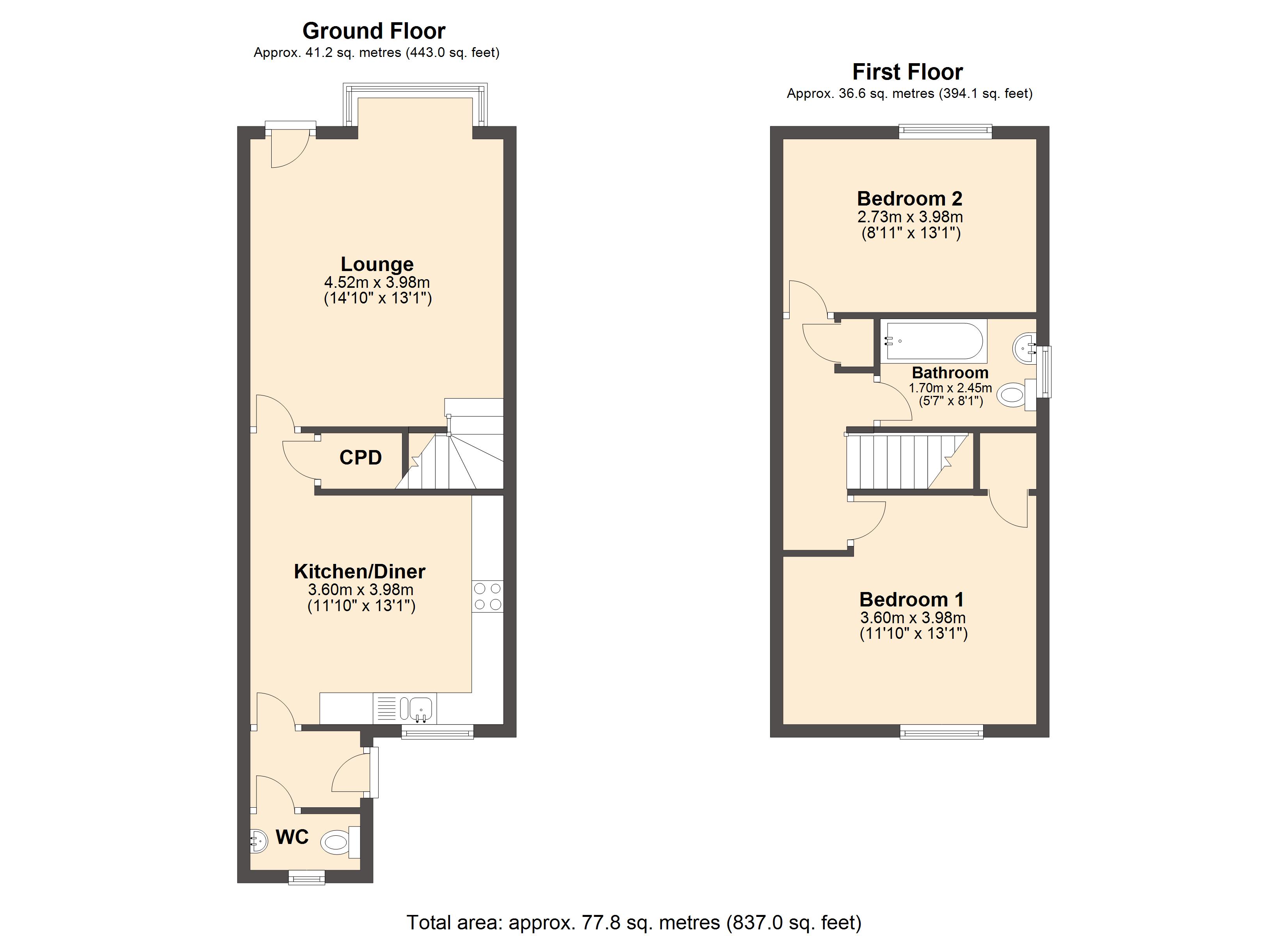 2 Bedrooms Semi-detached house for sale in Greenway, Wingerworth, Chesterfield S42