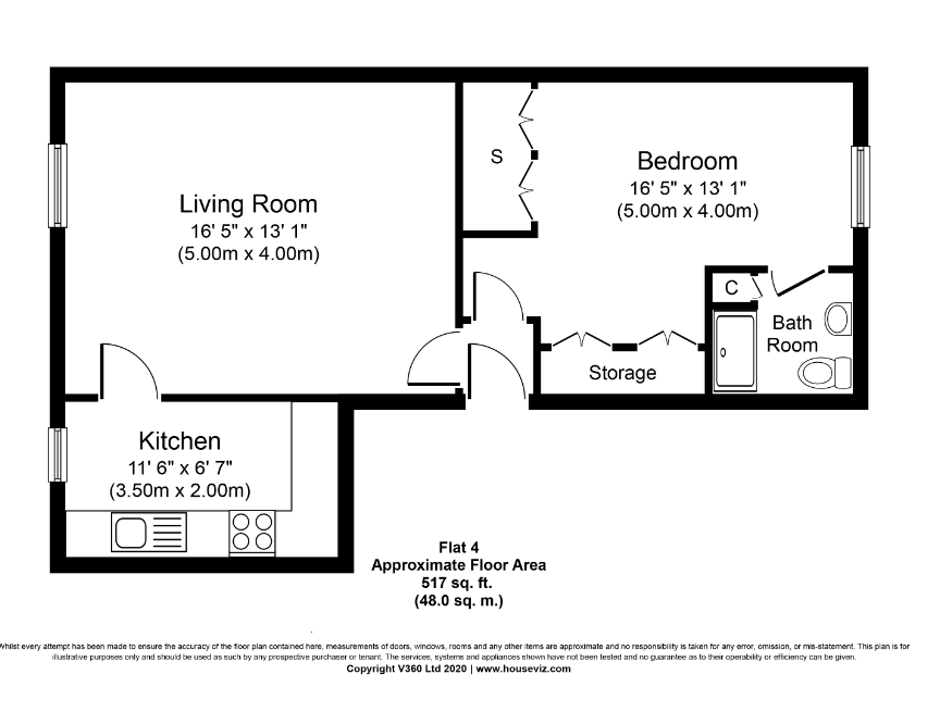 Third Floor Flat, St. George's Square, London floorplan