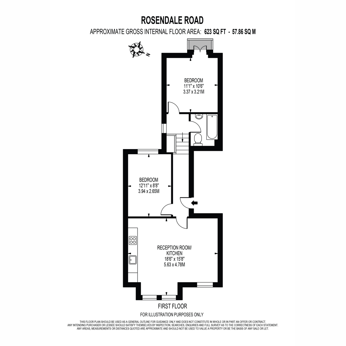 Flat 2, 55, Rosendale Road, London floorplan