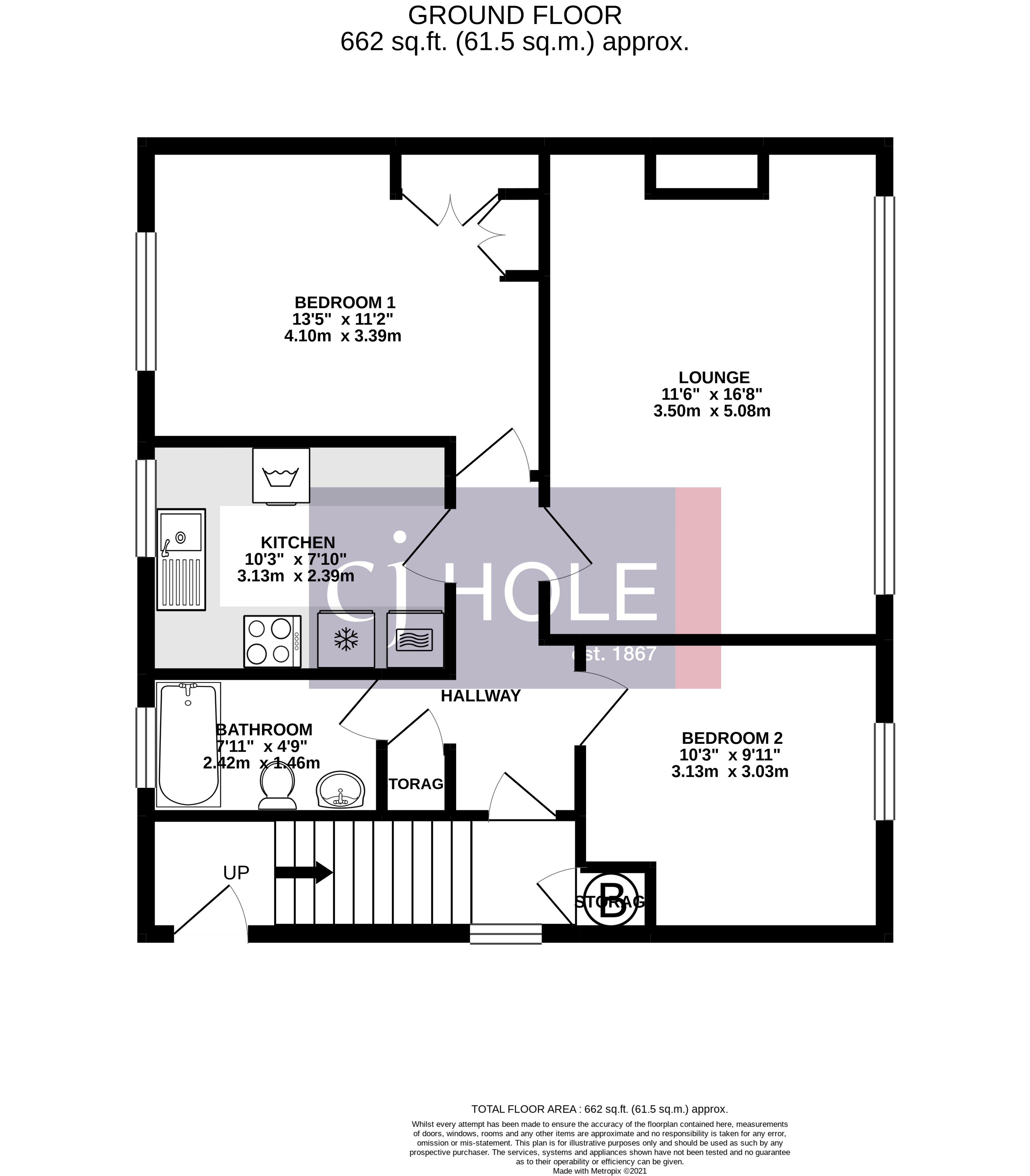 1B, Westover Close, Bristol floorplan