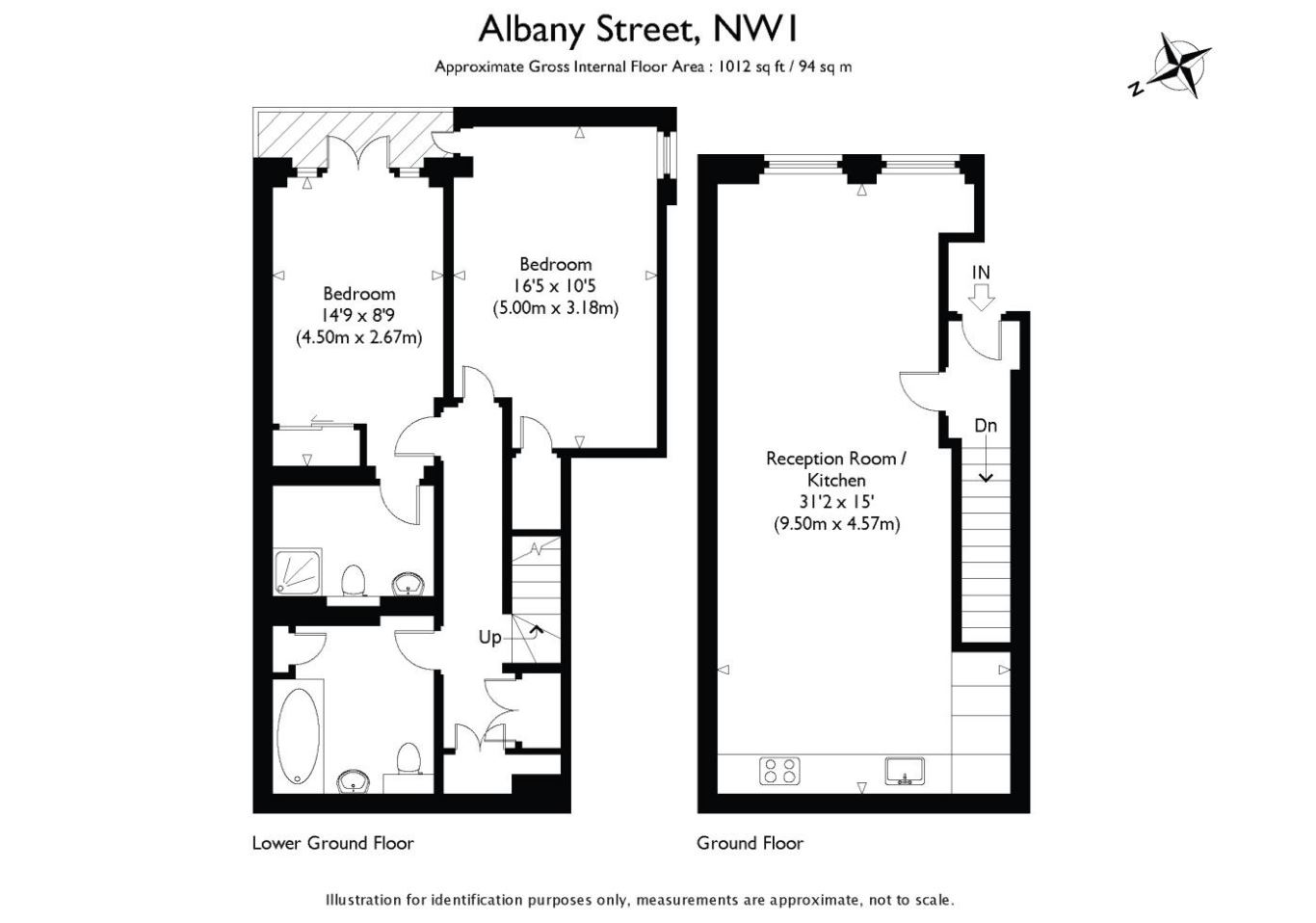 Flat B, 87, Albany Street, London floorplan