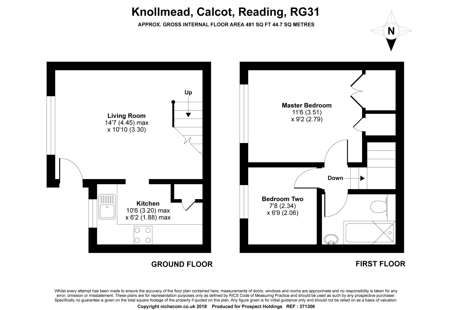 2 Bedrooms End terrace house for sale in Knollmead, Calcot, Reading, Berkshire RG31